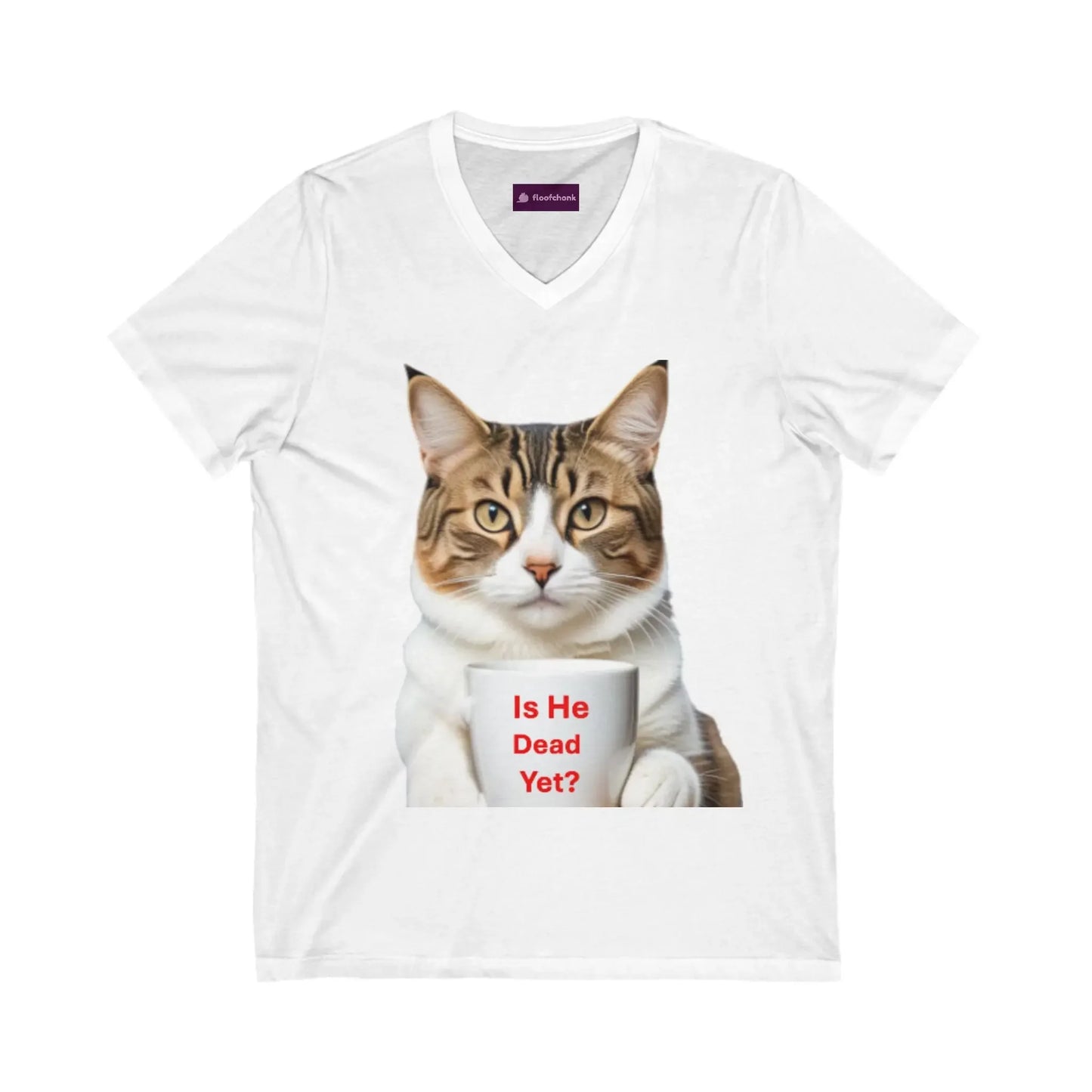 Cat V-Neck Tee - Funny Cat Lover Gift - FloofChonk