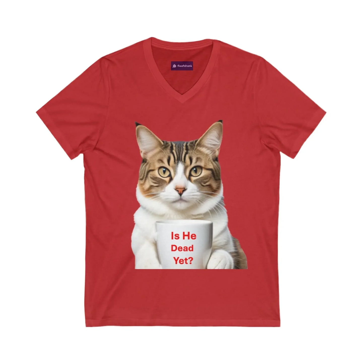 Cat V-Neck Tee - Funny Cat Lover Gift - FloofChonk