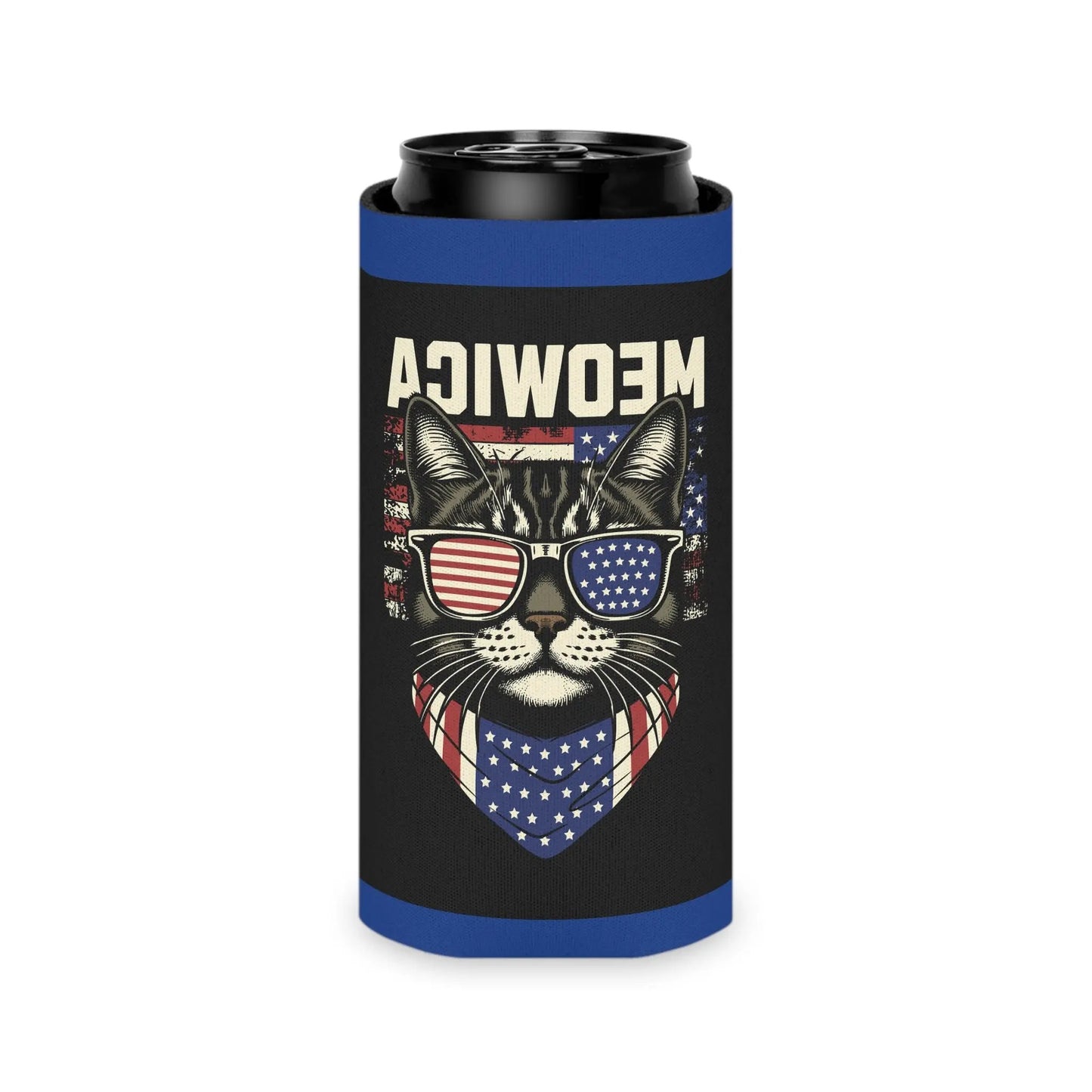 Can Cooler Meowica Cat Graphic - FloofChonk