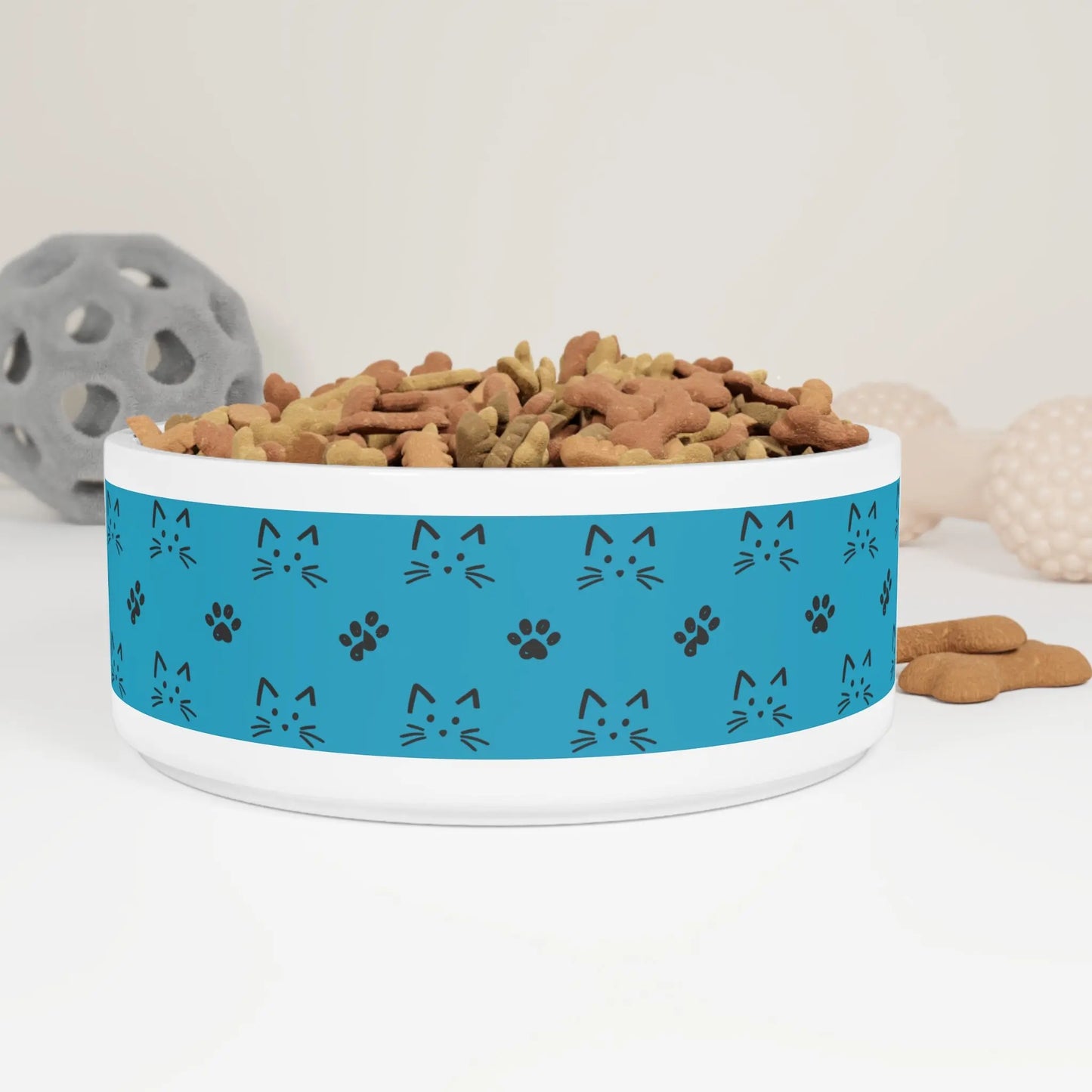 Pet Bowl - Cute Cat Paw Print Personalized Dog Dish for Pet Lovers Printify