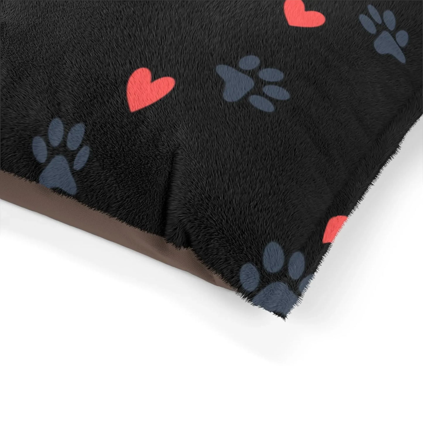 Cute Heart & Paw Print Pet Bed | Cozy Dog & Cat Bed, Pet Lover Gift, Animal Bedding, Soft Fleece Bed, Pet Accessories - FloofChonk