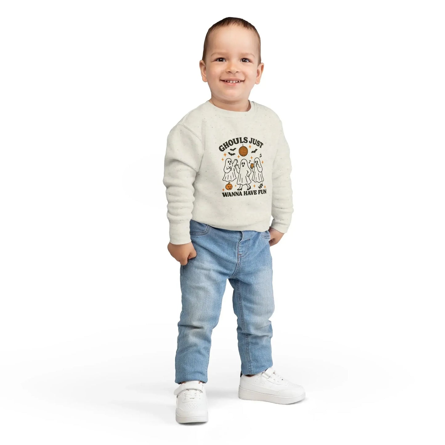 Toddler Ghostly Fun Sweatshirt - Cute Childrens Halloween Apparel - FloofChonk