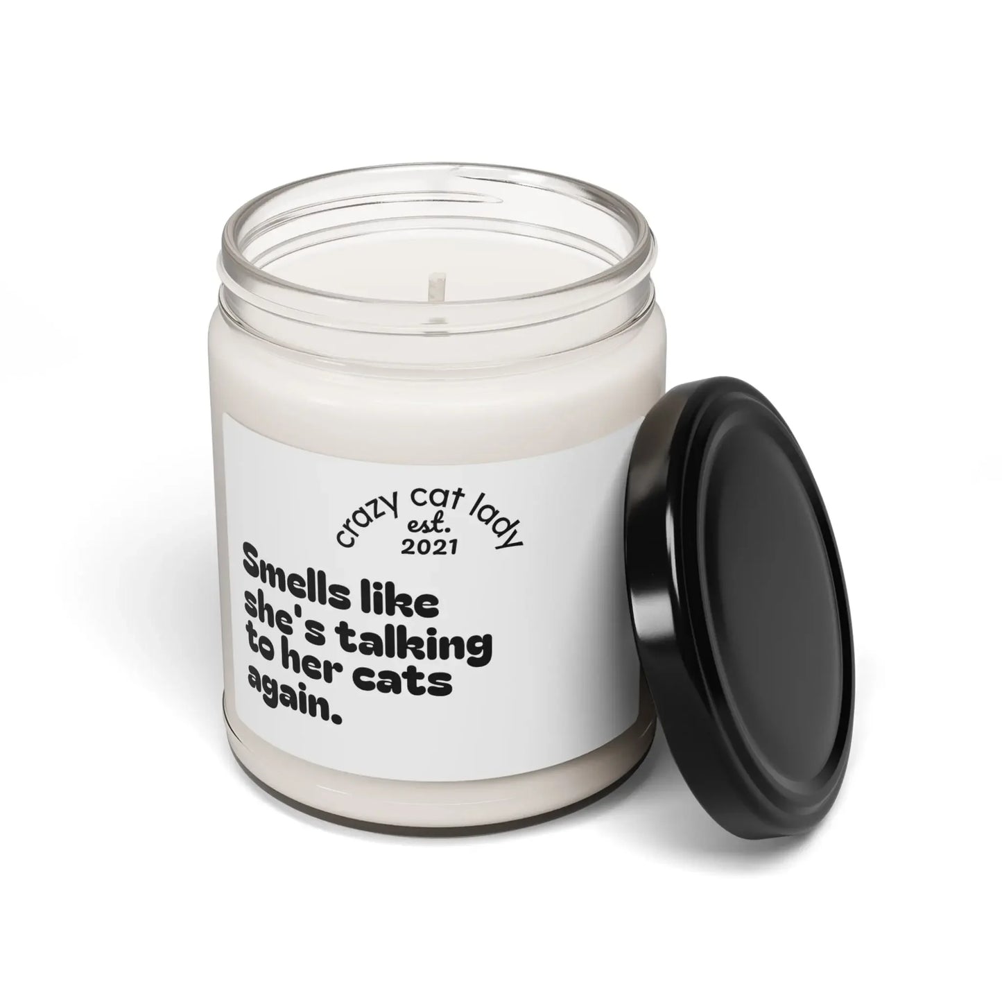 Scented Soy Candle for Cat Lovers, Perfect Gift for Crazy Cat Lady - Personalized - FloofChonk