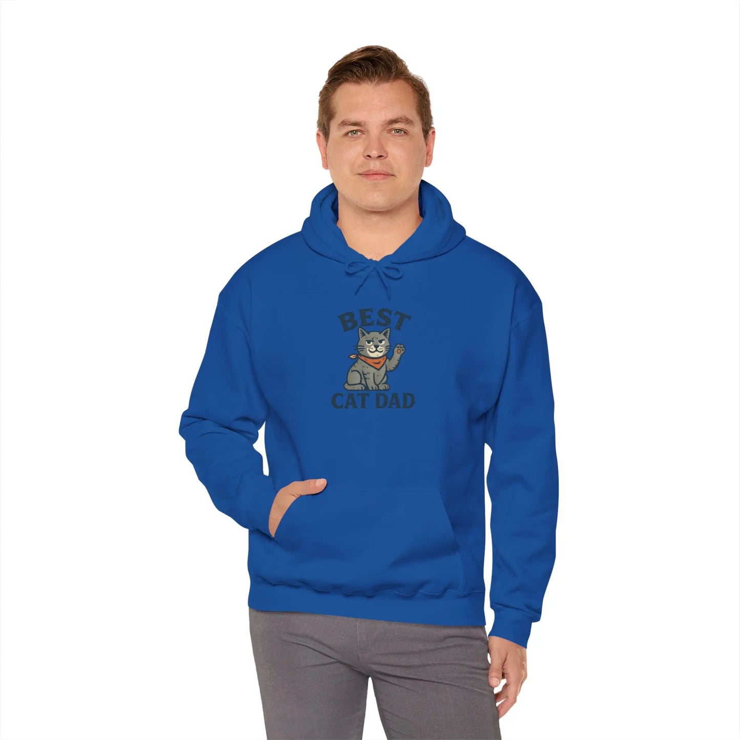 Best Cat Dad Hooded Sweatshirt, Cat Lover Gift, Funny Sweatshirt, Pet Dad Apparel, Cozy Cat Dad Hoodie Printify