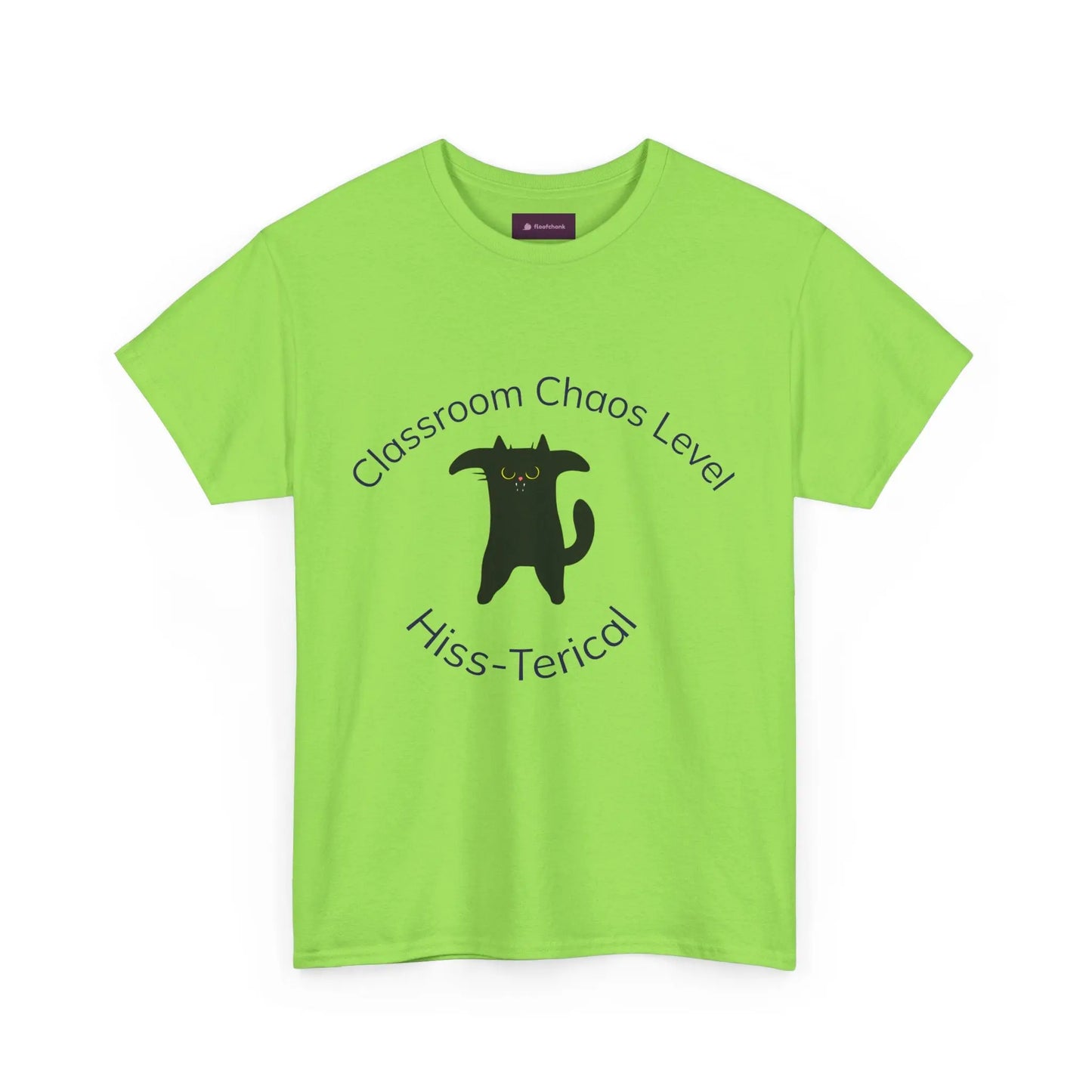 Classroom Chaos Cat Tee – Unisex Heavy Cotton Tee, Funny Cat Shirt, Gift for Cat Lovers, Teacher Humor Top, Hiss-Terical Cotton Tee Printify