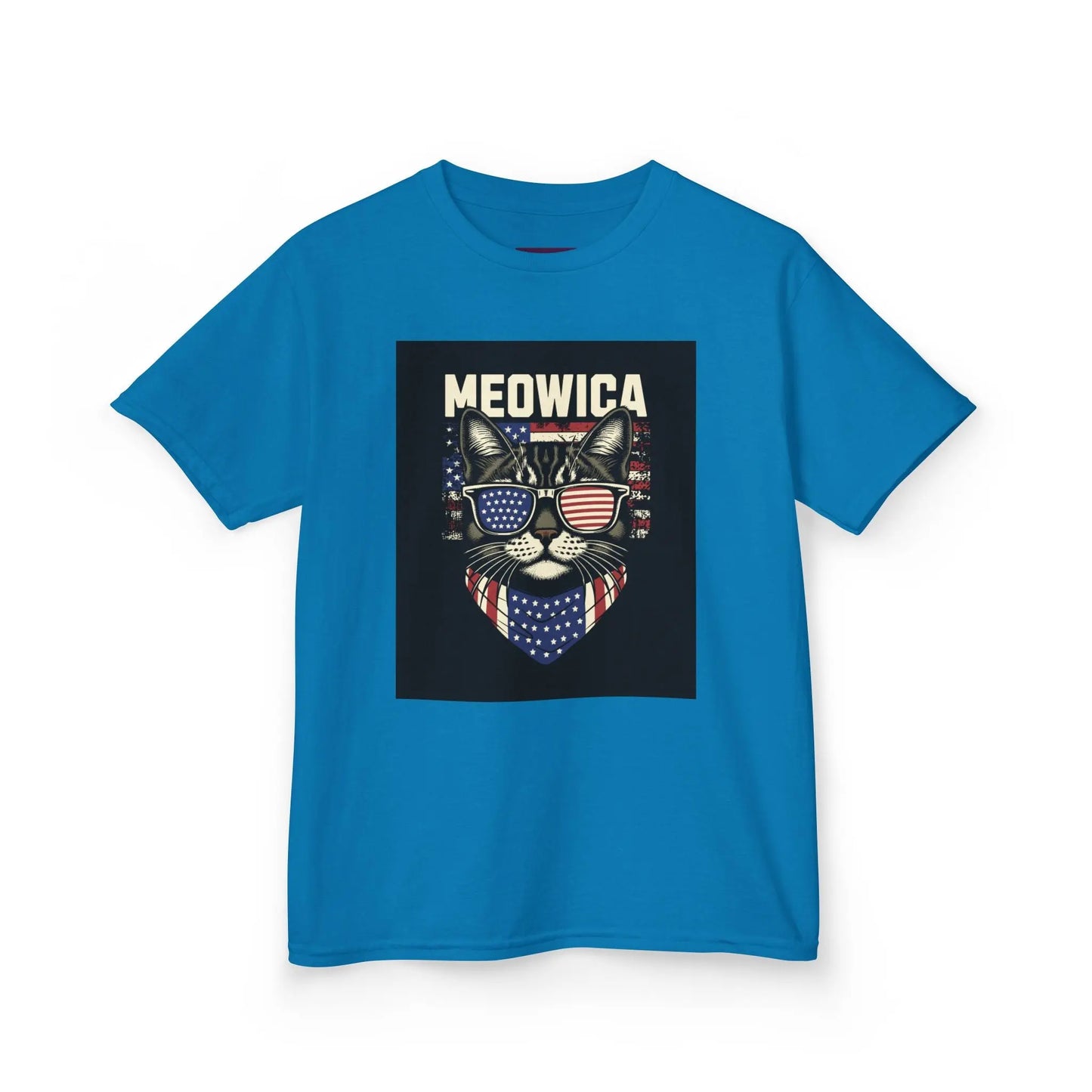 Kids Tee Patriotic Cat Fun T-Shirt for Kids 4th of July Gift Summer Style Shirt Printify