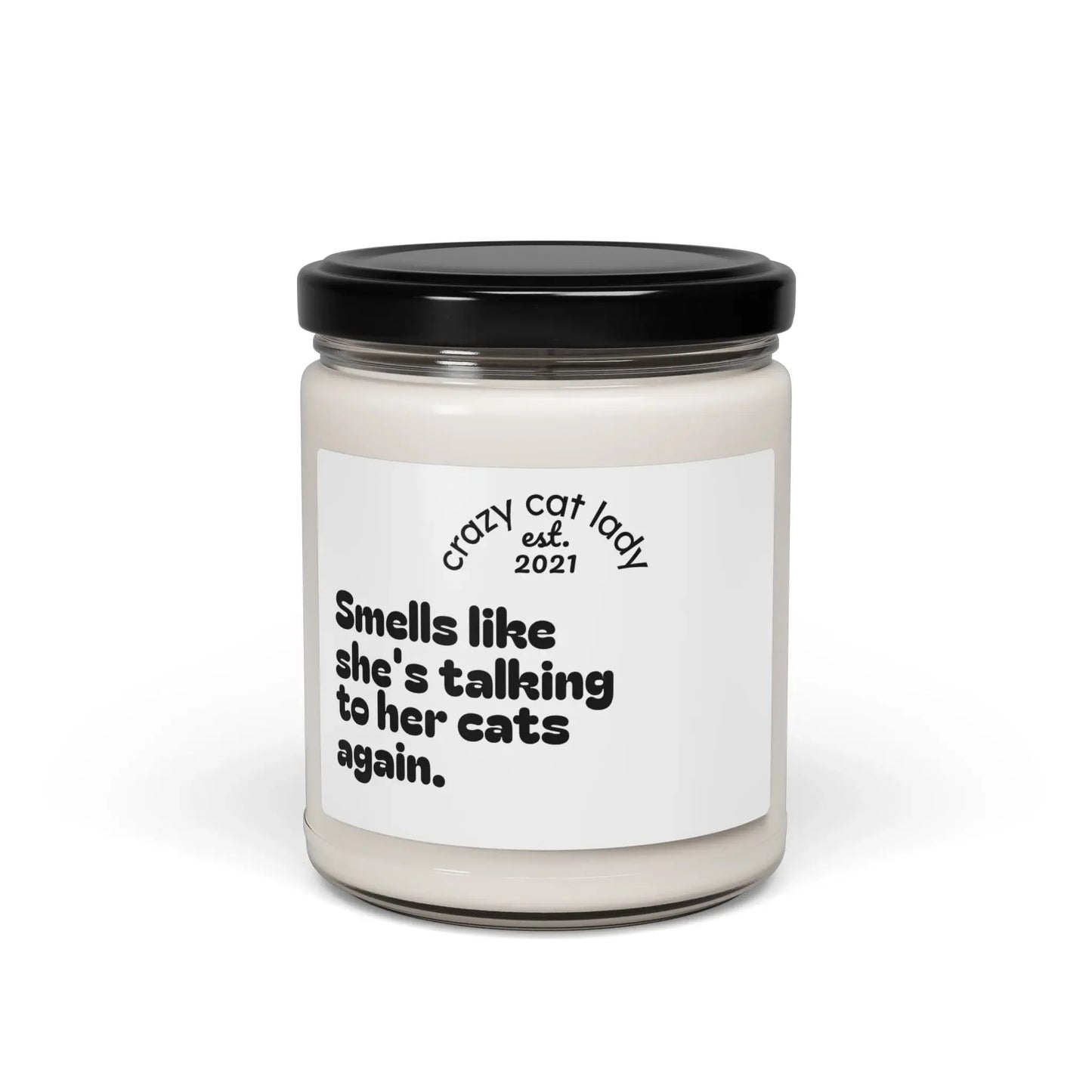 Scented Soy Candle for Cat Lovers, Perfect Gift for Crazy Cat Lady - Personalized - FloofChonk