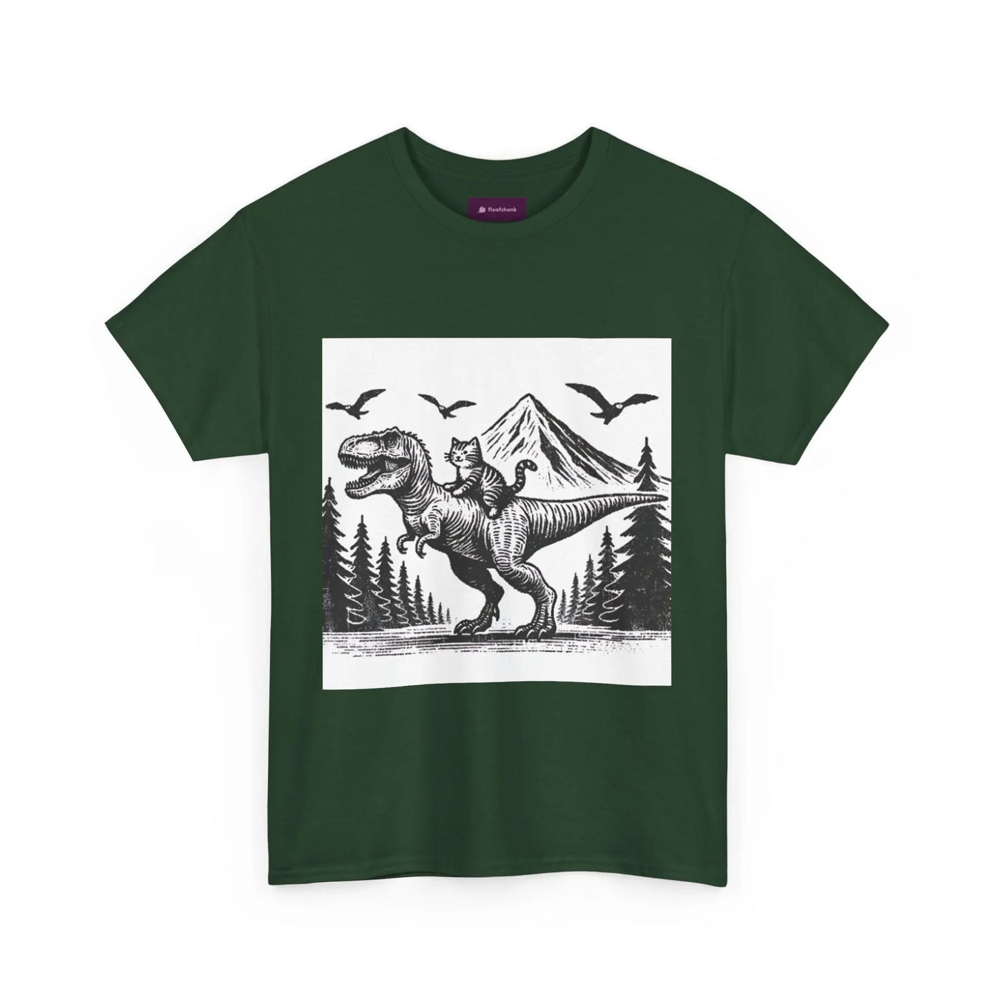 Dinosaur Cat Tee Printify