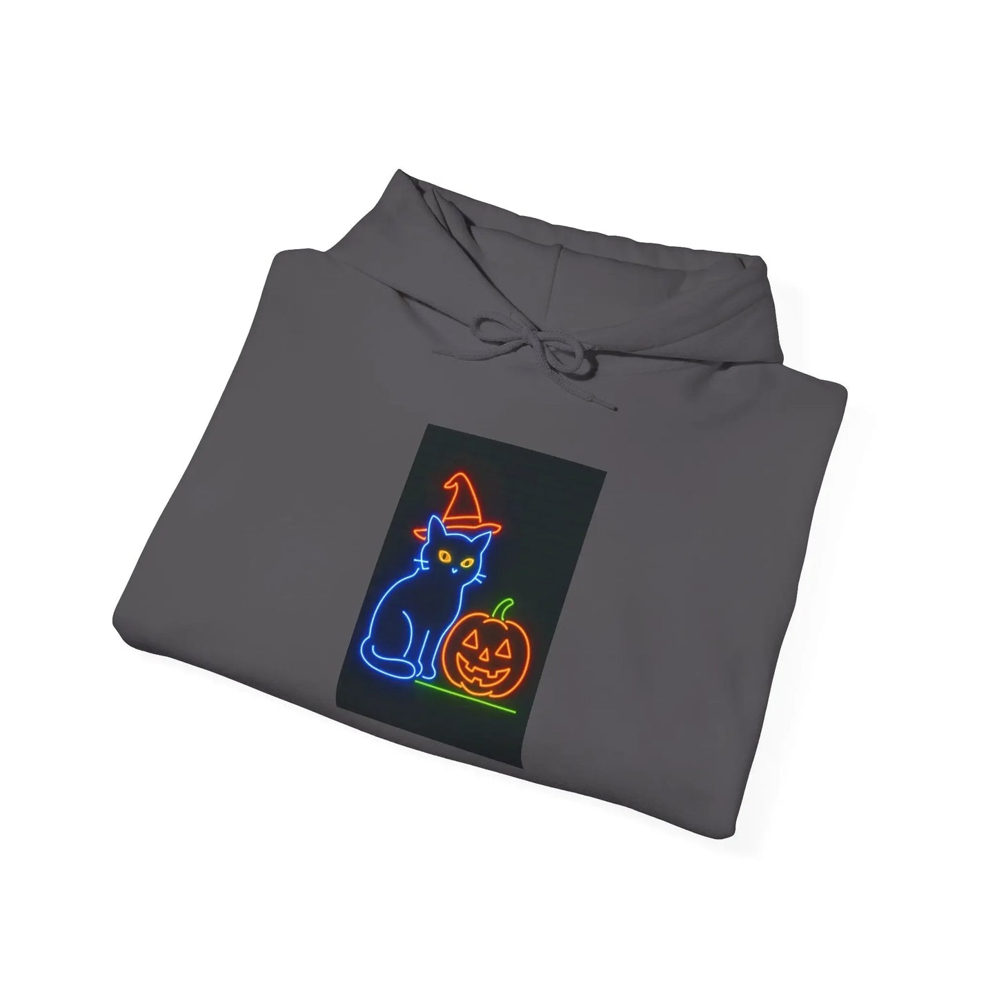 Halloween Cat Hoodie, Cozy Fall Apparel, Spooky Season Outfit, Gift for Cat Lovers, Unisex Sweatshirt, Halloween Sweatshirt, Cat Lover Gift, - FloofChonk