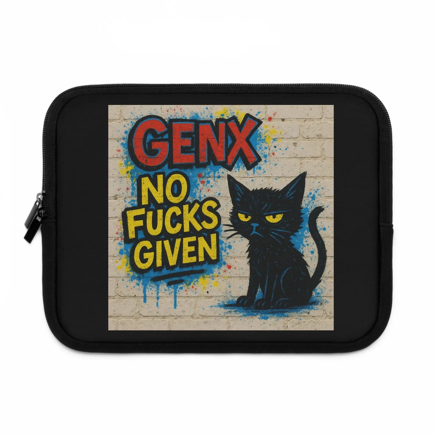 Graffiti Cat Laptop Sleeve Printify
