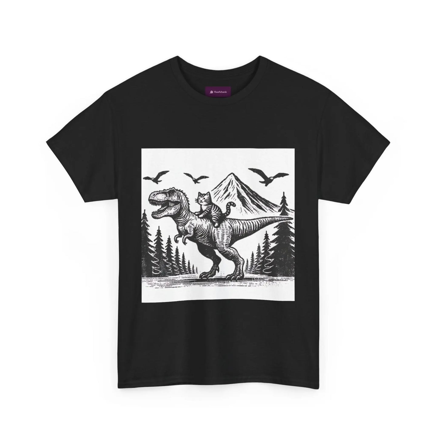 Dinosaur Cat Tee Printify