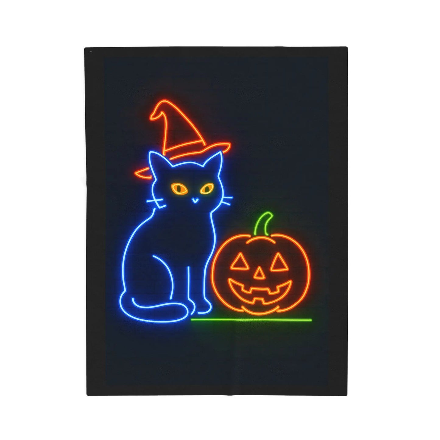 Velveteen Plush Blanket | Cozy Halloween Cat Soft Throw for Fall, Spooky Decor, Gift for Cat Lovers, Autumn Snuggle, Cozy Home, Halloween
