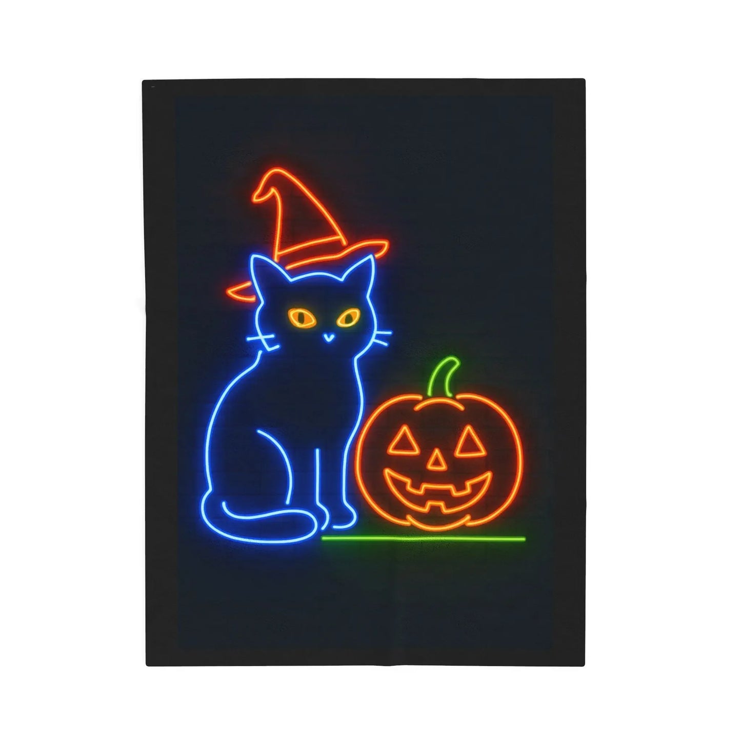 Velveteen Plush Blanket | Cozy Halloween Cat Soft Throw for Fall, Spooky Decor, Gift for Cat Lovers, Autumn Snuggle, Cozy Home, Halloween - FloofChonk