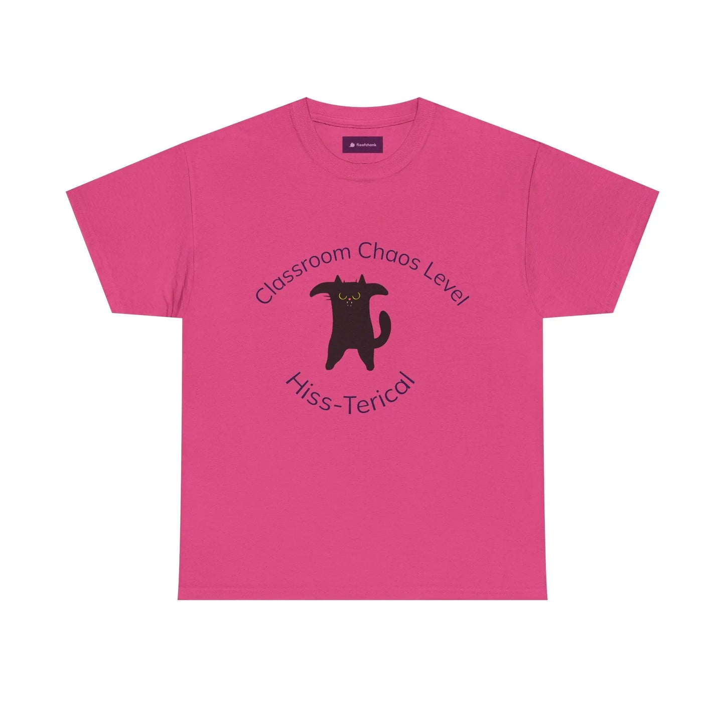 Classroom Chaos Cat Tee – Unisex Heavy Cotton Tee, Funny Cat Shirt, Gift for Cat Lovers, Teacher Humor Top, Hiss-Terical Cotton Tee Printify