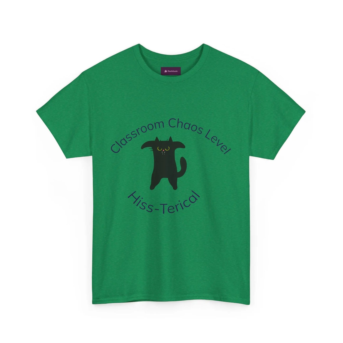 Classroom Chaos Cat Tee – Unisex Heavy Cotton Tee, Funny Cat Shirt, Gift for Cat Lovers, Teacher Humor Top, Hiss-Terical Cotton Tee Printify