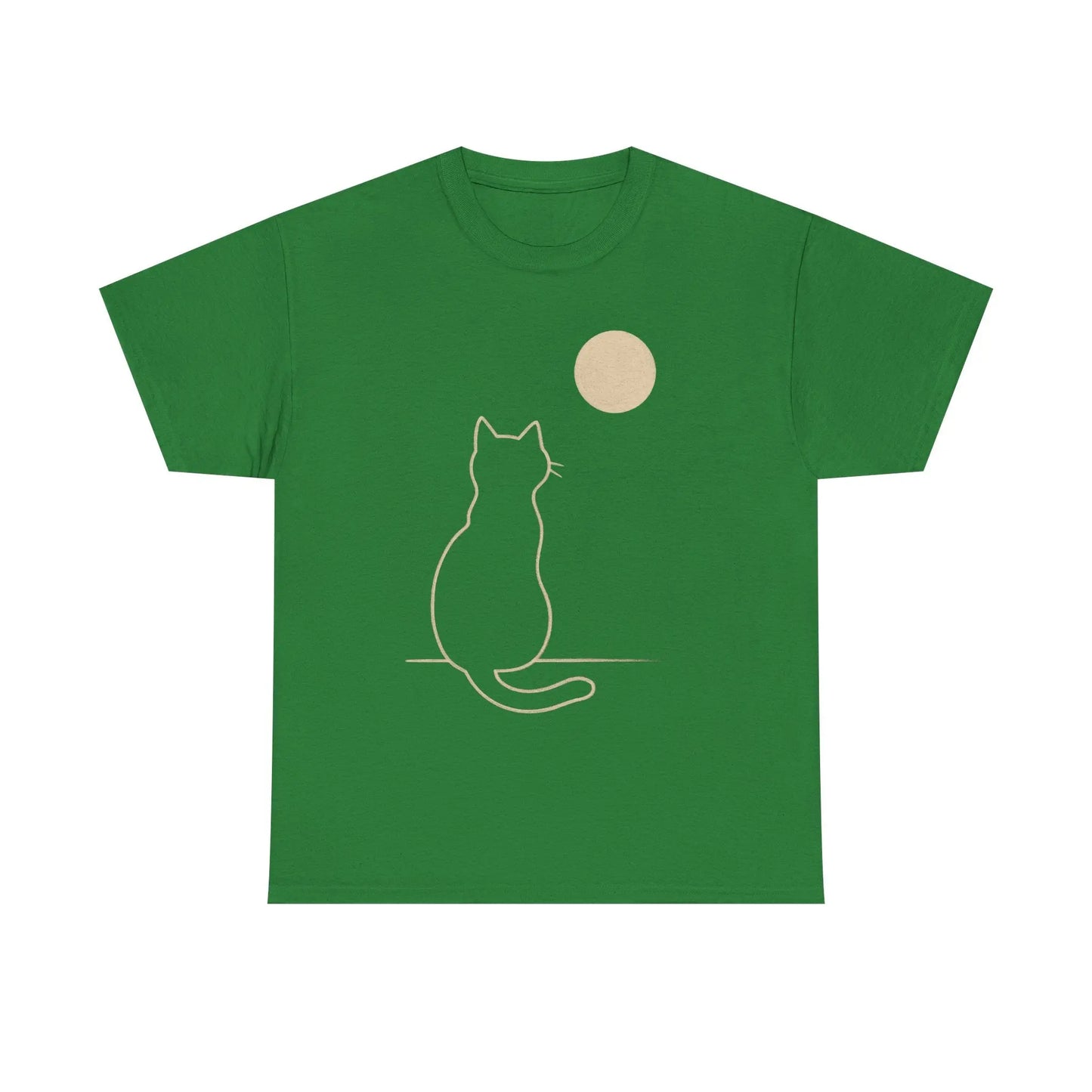 Cat Moon T-Shirt, Cute Animal Lover Gift, Unisex Graphic Tee, Casual Wear, Pet Owners Shirt, Cozy Night Outfits Printify