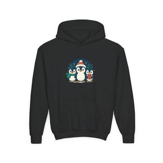 Kids Penguin Family Hoodie — Cute Holiday Winter Graphic Sweatshirt Printify
