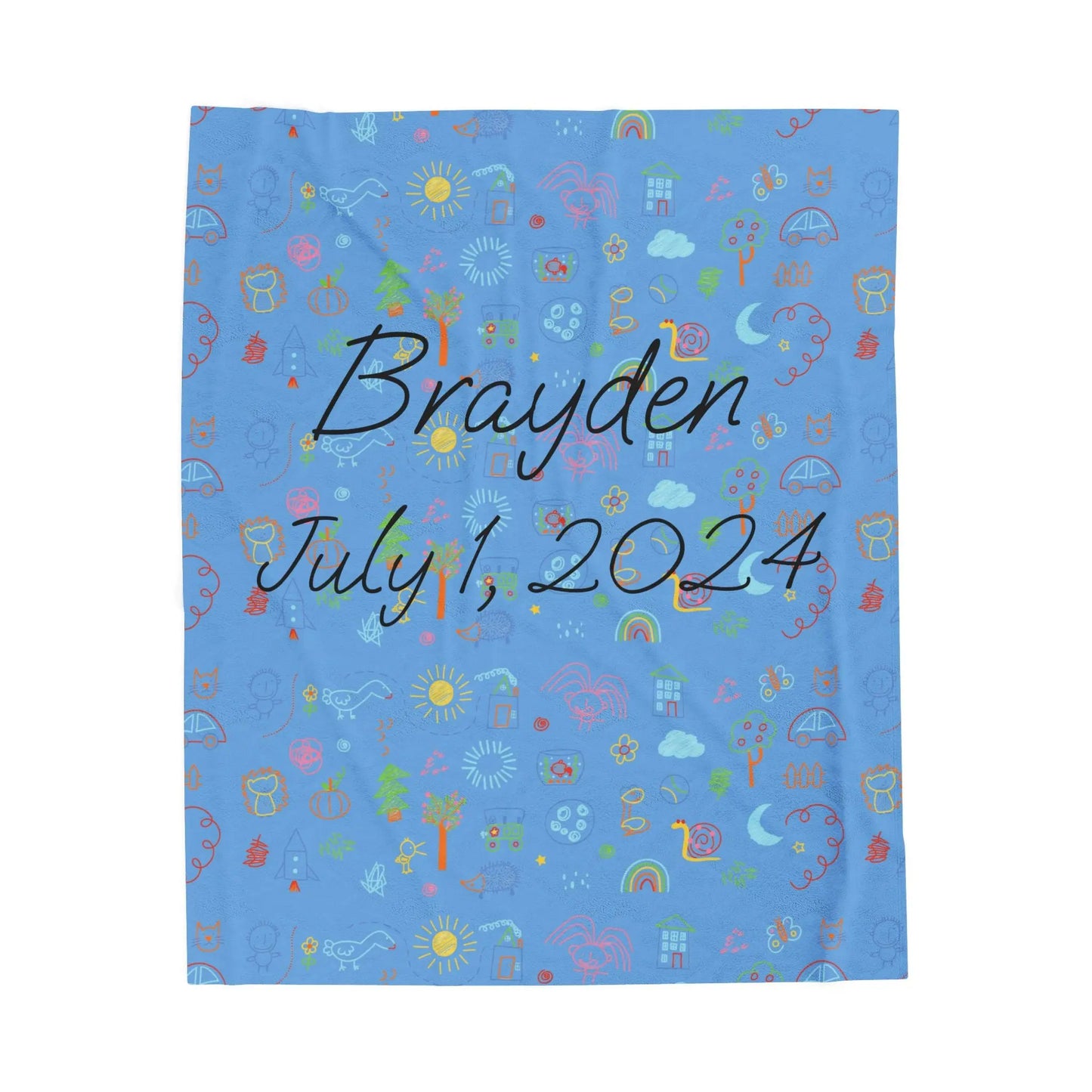 Personalized Velveteen Plush Blanket Printify