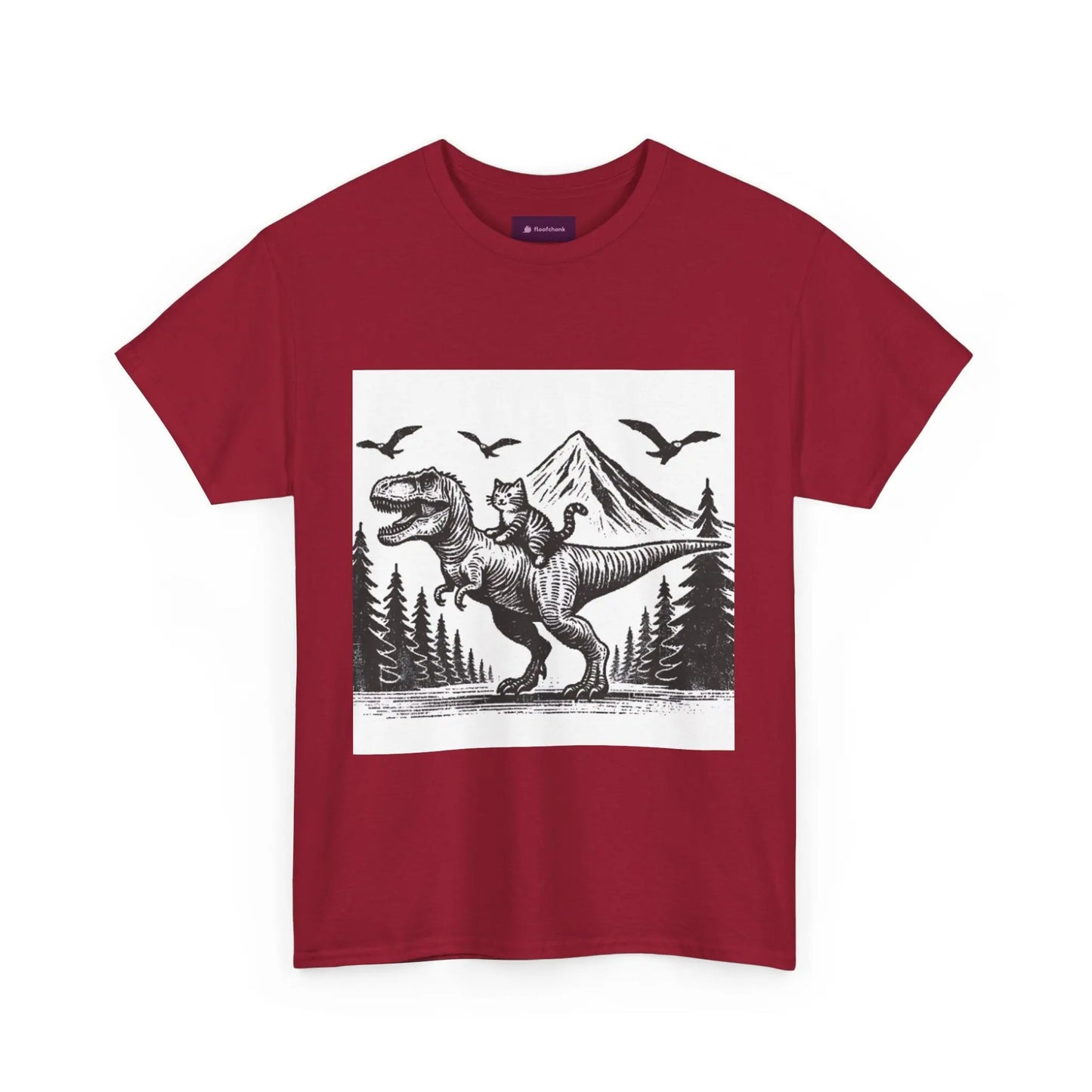 Dinosaur Cat Tee Printify