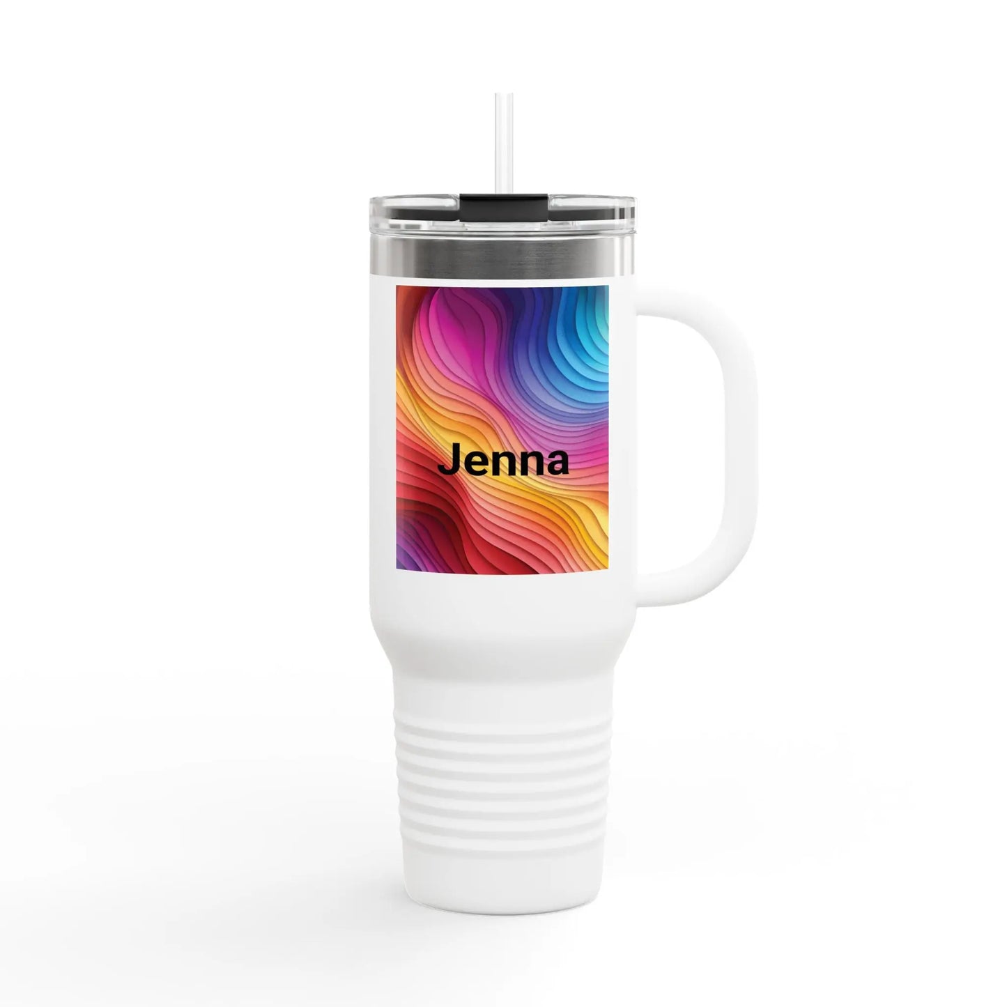 Personalized 40oz Travel Mug, Vibrant Color Wave, Gift for Coffee Lovers, Road Trips, Insulated Tumbler Printify