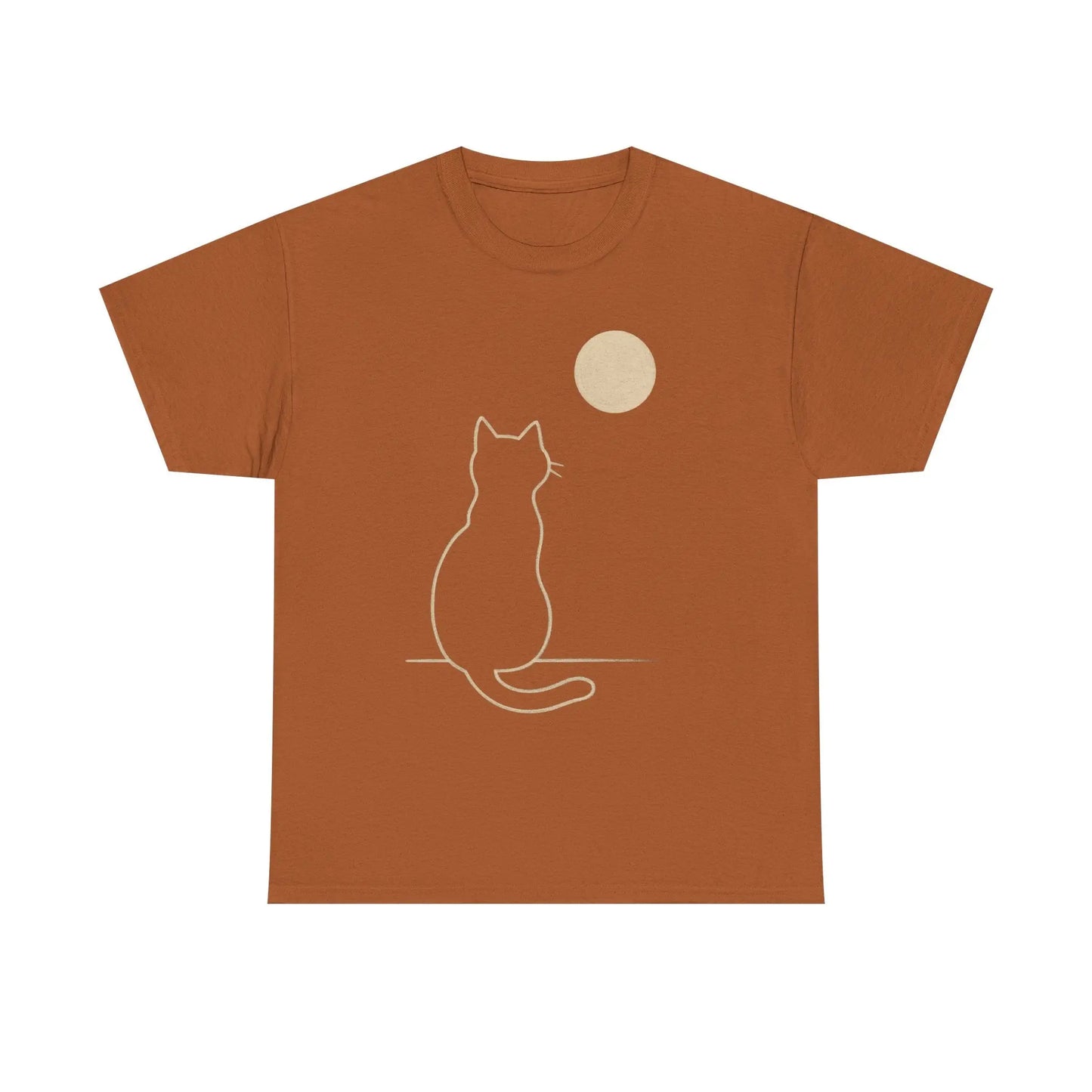 Cat Moon T-Shirt, Cute Animal Lover Gift, Unisex Graphic Tee, Casual Wear, Pet Owners Shirt, Cozy Night Outfits Printify