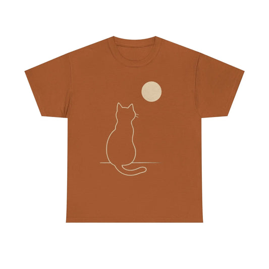Cat Moon T-Shirt, Cute Animal Lover Gift, Unisex Graphic Tee, Casual Wear, Pet Owners Shirt, Cozy Night Outfits - FloofChonk
