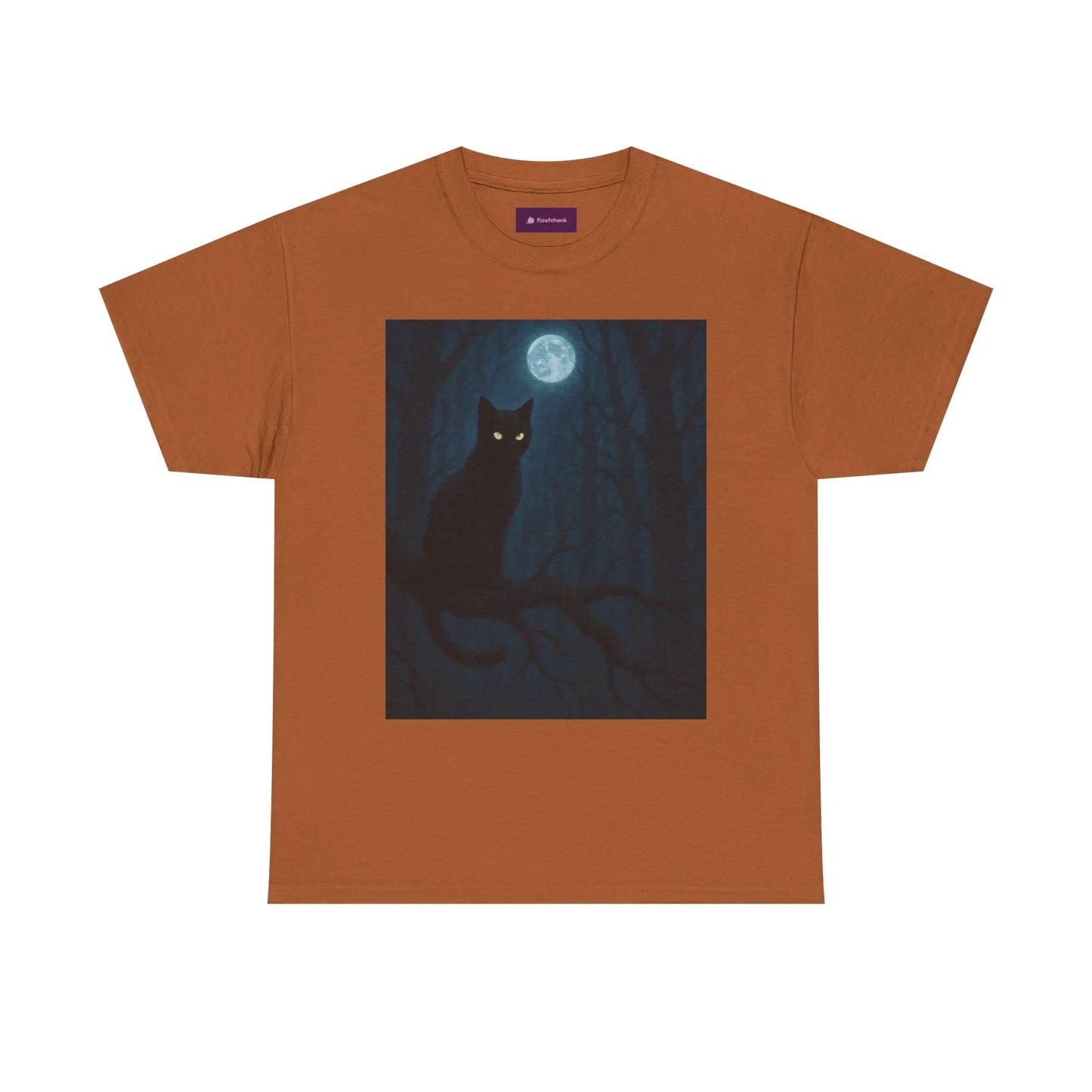 Mystical Cat Tee - Unique Gift for Halloween, Unisex Heavy Cotton Shirt, Cat Lovers, Spooky Style, Night Out, Halloween Shirt