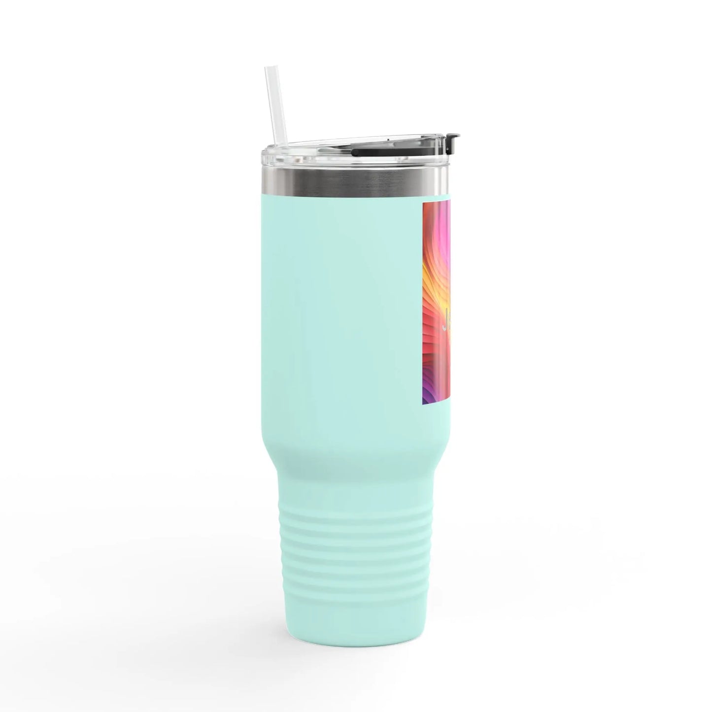 Personalized 40oz Travel Mug, Vibrant Color Wave, Gift for Coffee Lovers, Road Trips, Insulated Tumbler Printify