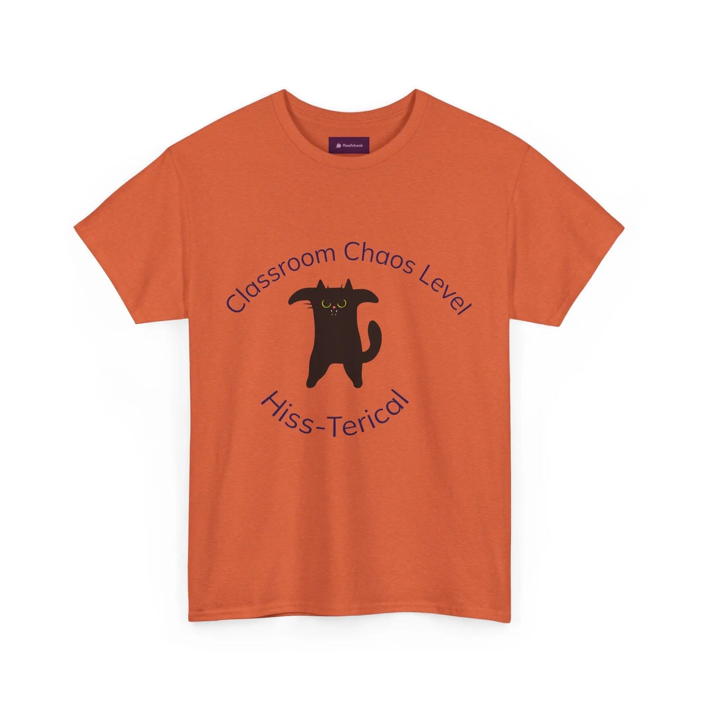 Classroom Chaos Cat Tee – Unisex Heavy Cotton Tee, Funny Cat Shirt, Gift for Cat Lovers, Teacher Humor Top, Hiss-Terical Cotton Tee Printify
