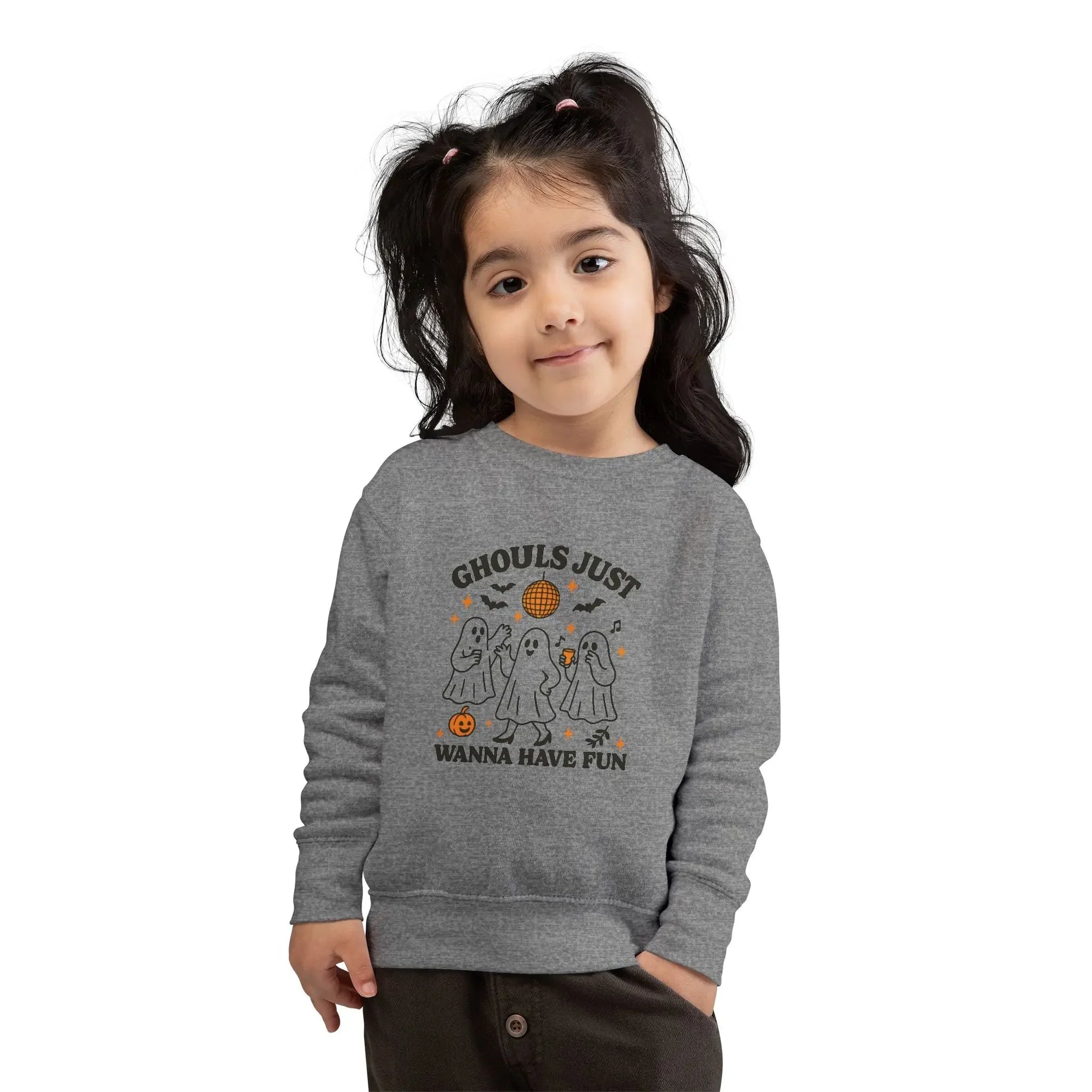 Toddler Ghostly Fun Sweatshirt - Cute Childrens Halloween Apparel - FloofChonk