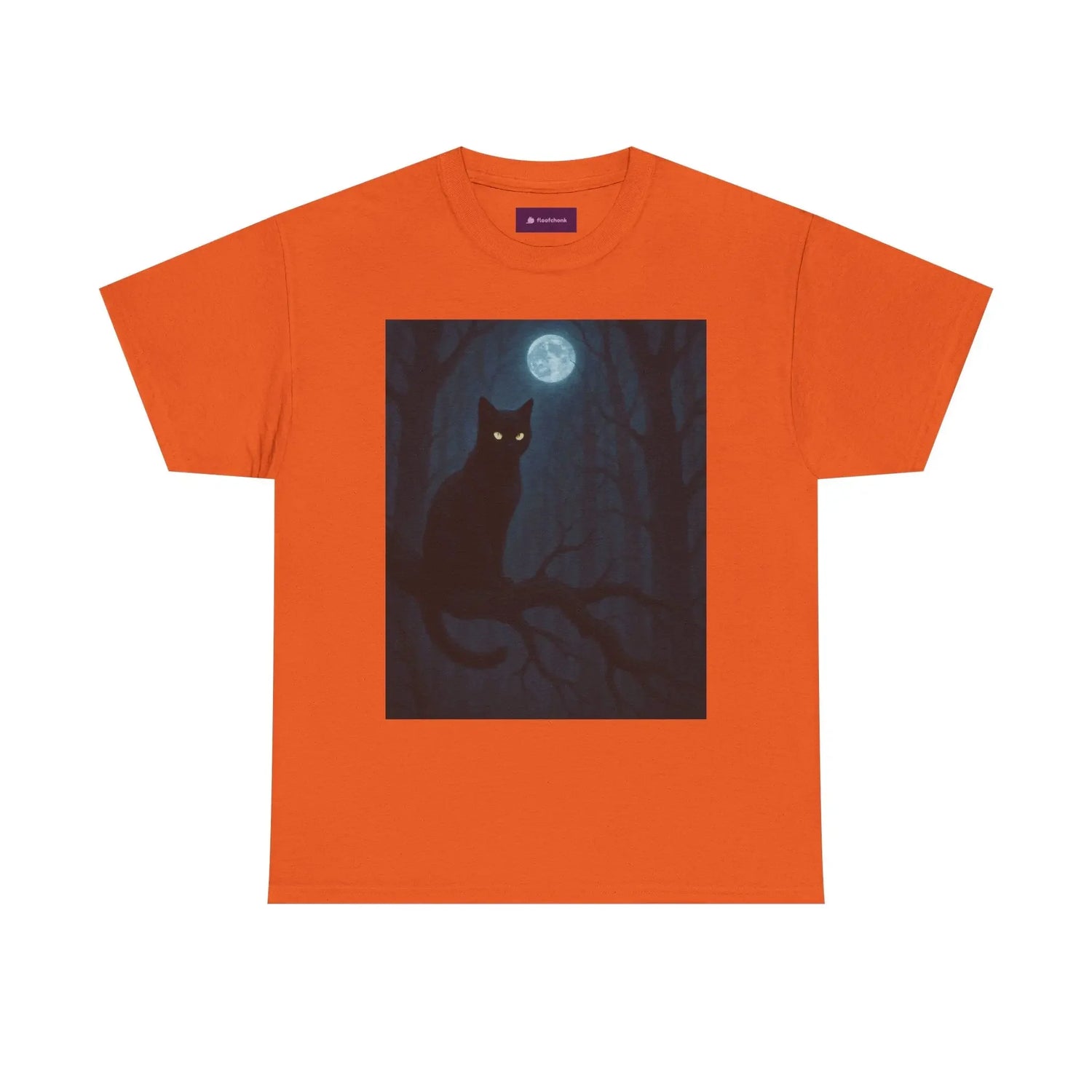 Mystical Cat Tee - Unique Gift for Halloween, Unisex Heavy Cotton Shirt, Cat Lovers, Spooky Style, Night Out, Halloween Shirt - FloofChonk