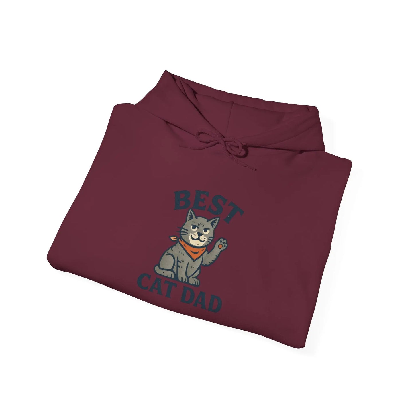 Best Cat Dad Hooded Sweatshirt, Cat Lover Gift, Funny Sweatshirt, Pet Dad Apparel, Cozy Cat Dad Hoodie Printify