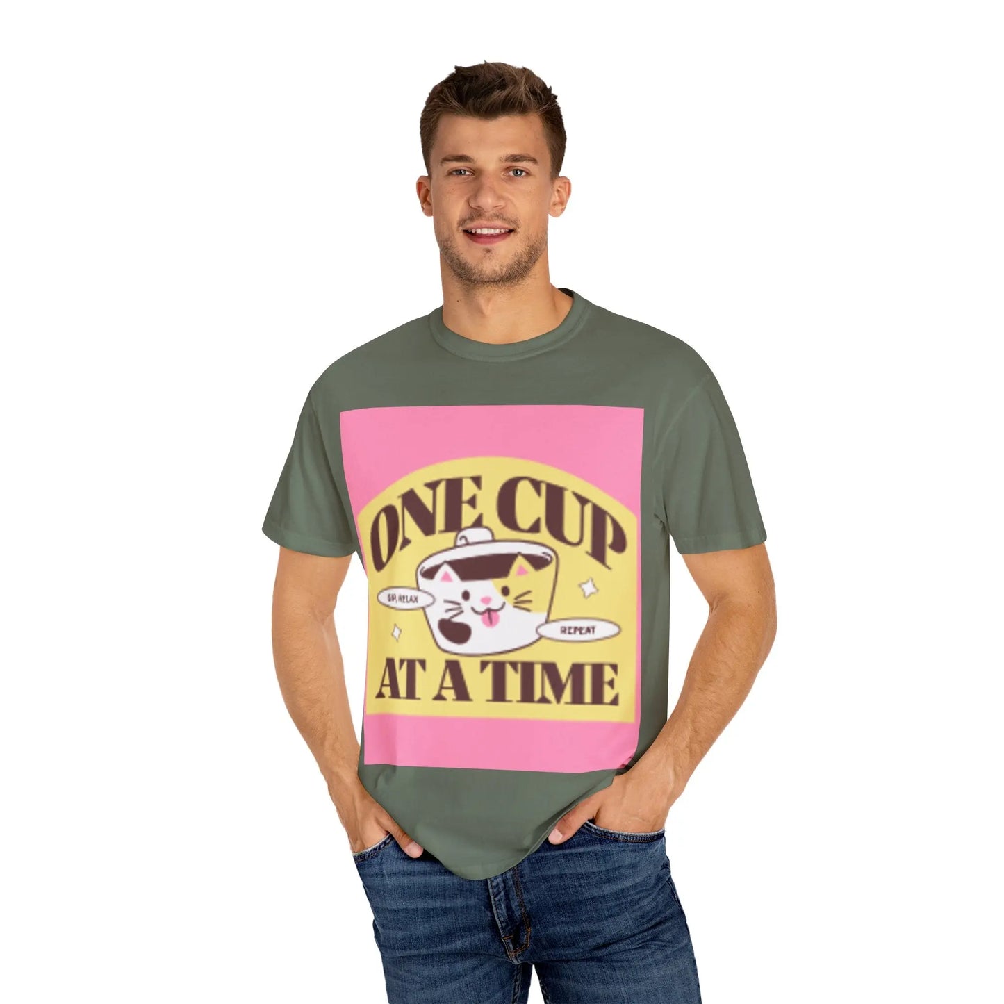 Cute Cat Retro Coffee T-Shirt, Funny Cat Lover Tee, Gift for Pet Owners, Coffee Addict Shirt, Unisex Funny Tee Printify