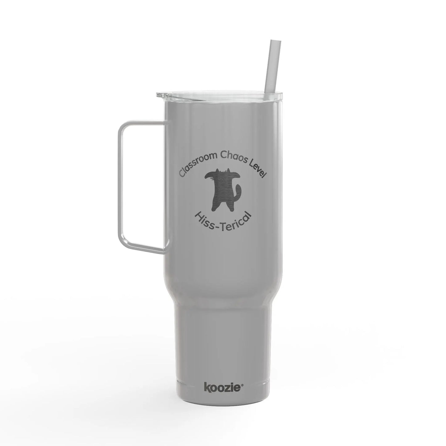 Classroom Chaos Level Hiss-terical 40 oz Insulated Tumbler for Teachers Printify