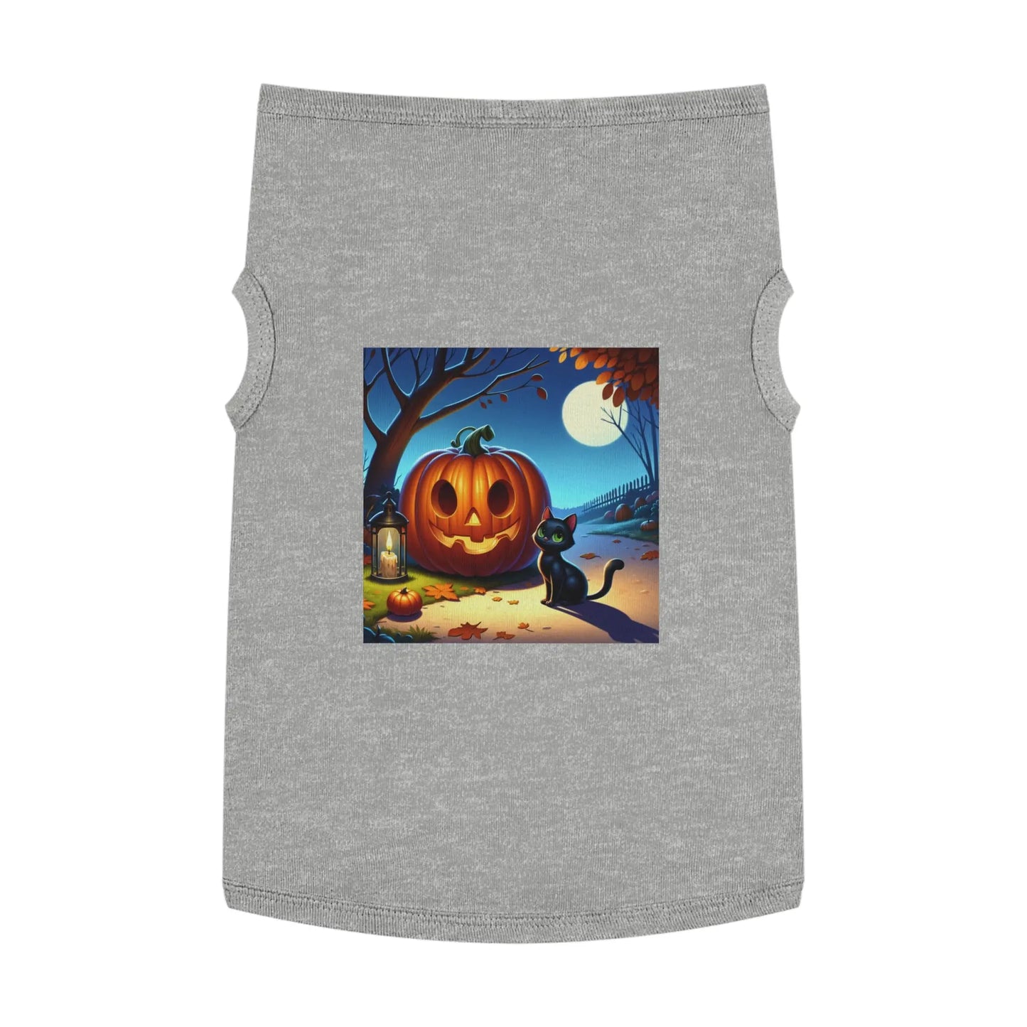 Halloween Cat & Pumpkin Pet Tank Top, Cute Pet Costume, Fall Pet Apparel, Dog Pumpkin Shirt, Cat Halloween Outfit Printify