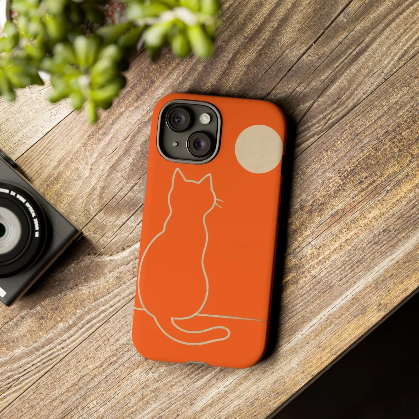 Phone Case, Cat Silhouette Cute Pet Lover Accessories, Gift for Cat Owners, iPhone Cover, Stylish Hard Shell Case, Unique Design