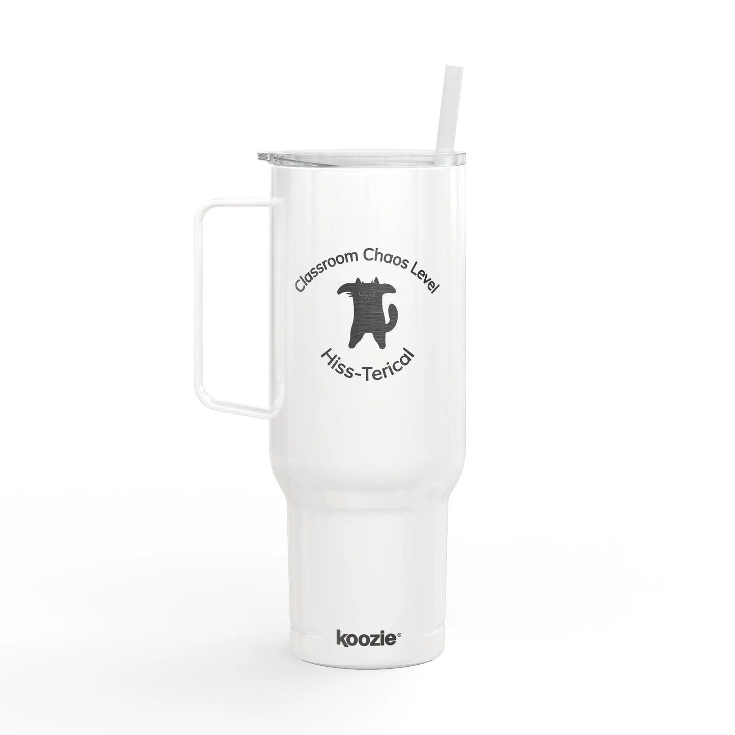 Classroom Chaos Level Hiss-terical 40 oz Insulated Tumbler for Teachers Printify