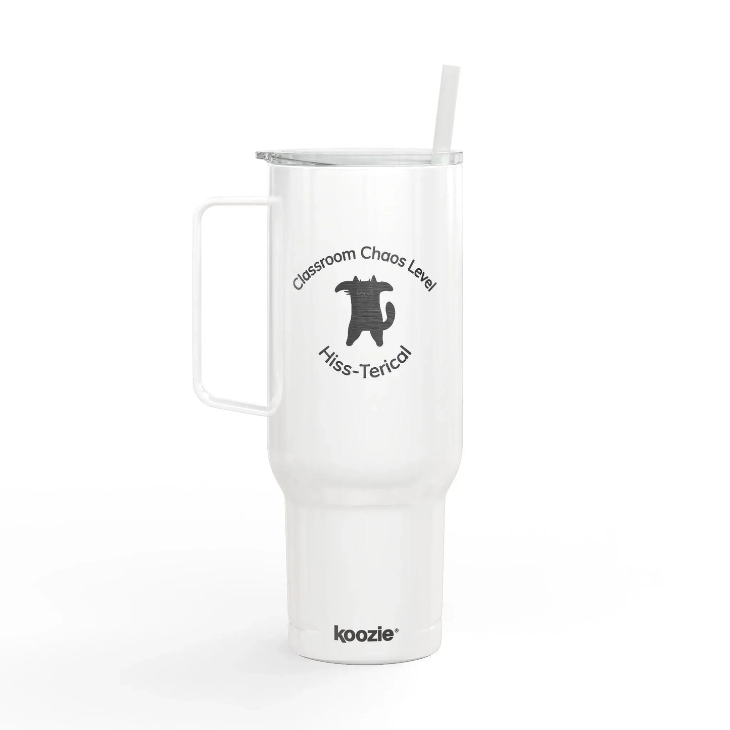 Classroom Chaos Level Hiss-terical 40 oz Insulated Tumbler for Teachers - FloofChonk