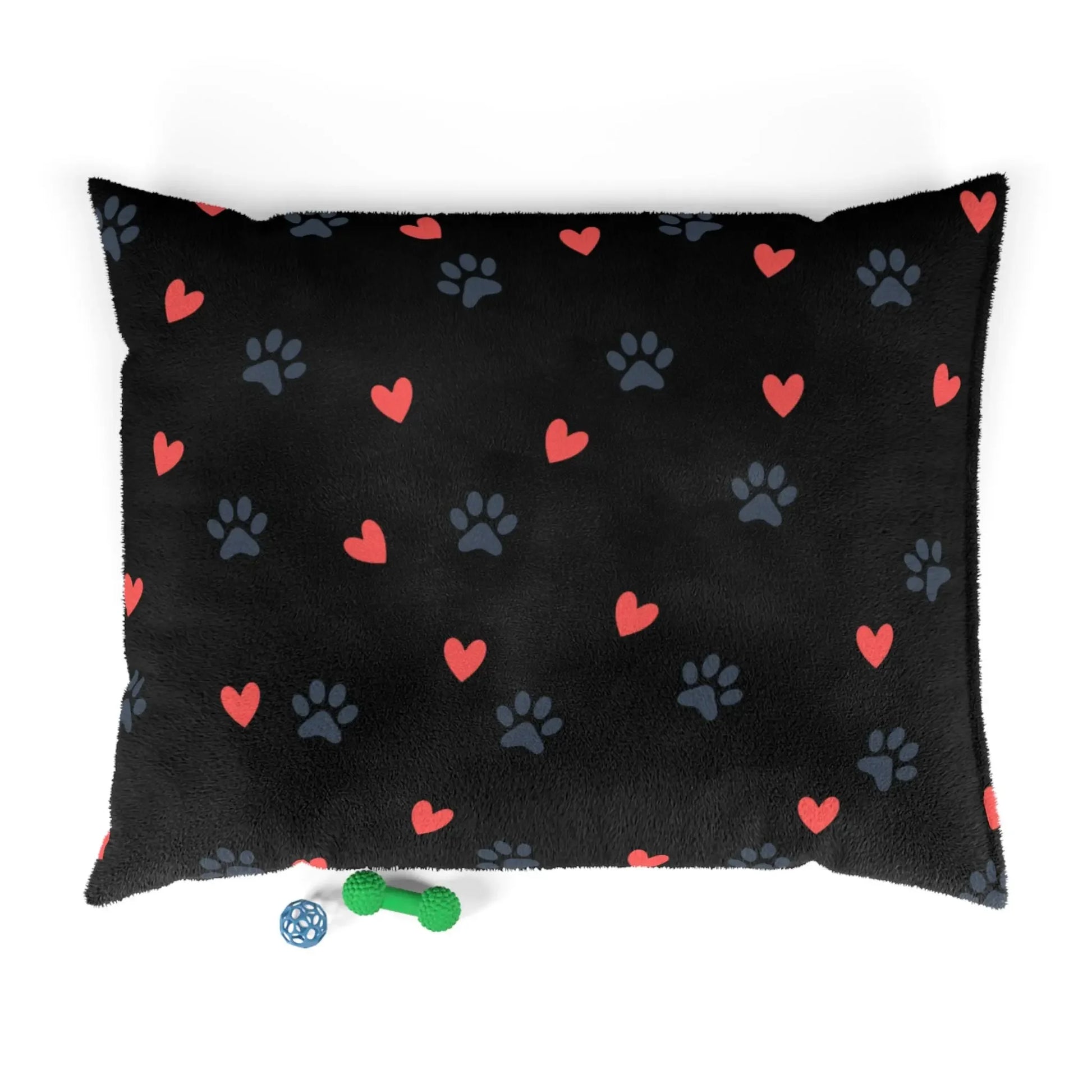 Cute Heart & Paw Print Pet Bed | Cozy Dog & Cat Bed, Pet Lover Gift, Animal Bedding, Soft Fleece Bed, Pet Accessories - FloofChonk