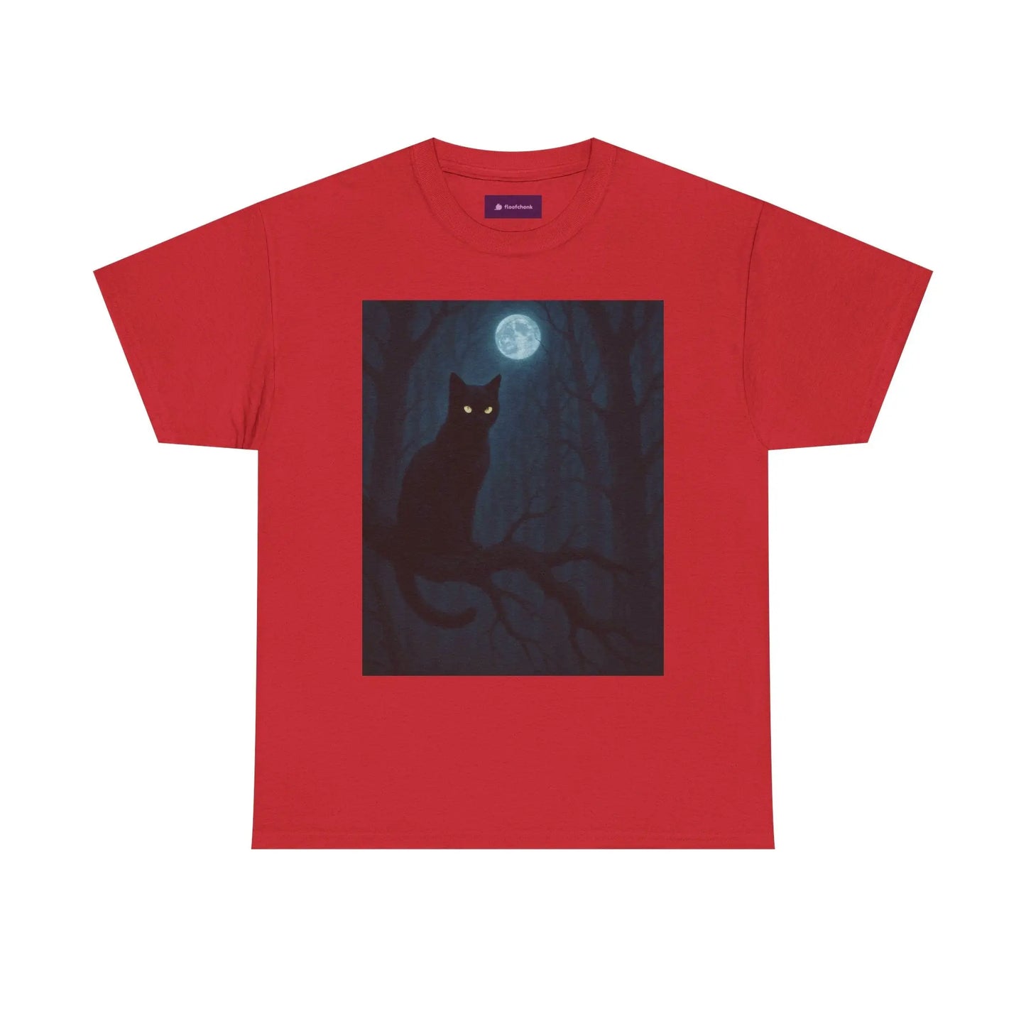 Mystical Cat Tee - Unique Gift for Halloween, Unisex Heavy Cotton Shirt, Cat Lovers, Spooky Style, Night Out, Halloween Shirt