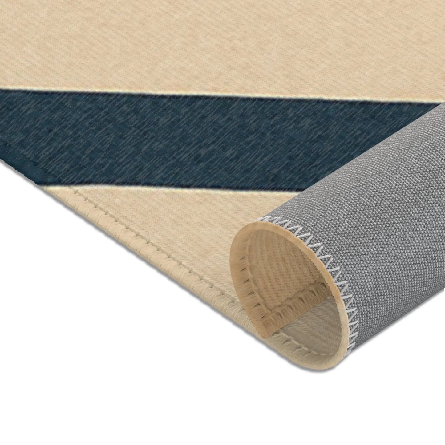 Mid-Century Geometric Area Rug — Retro Abstract Shapes in Teal, Mustard & Coral Printify