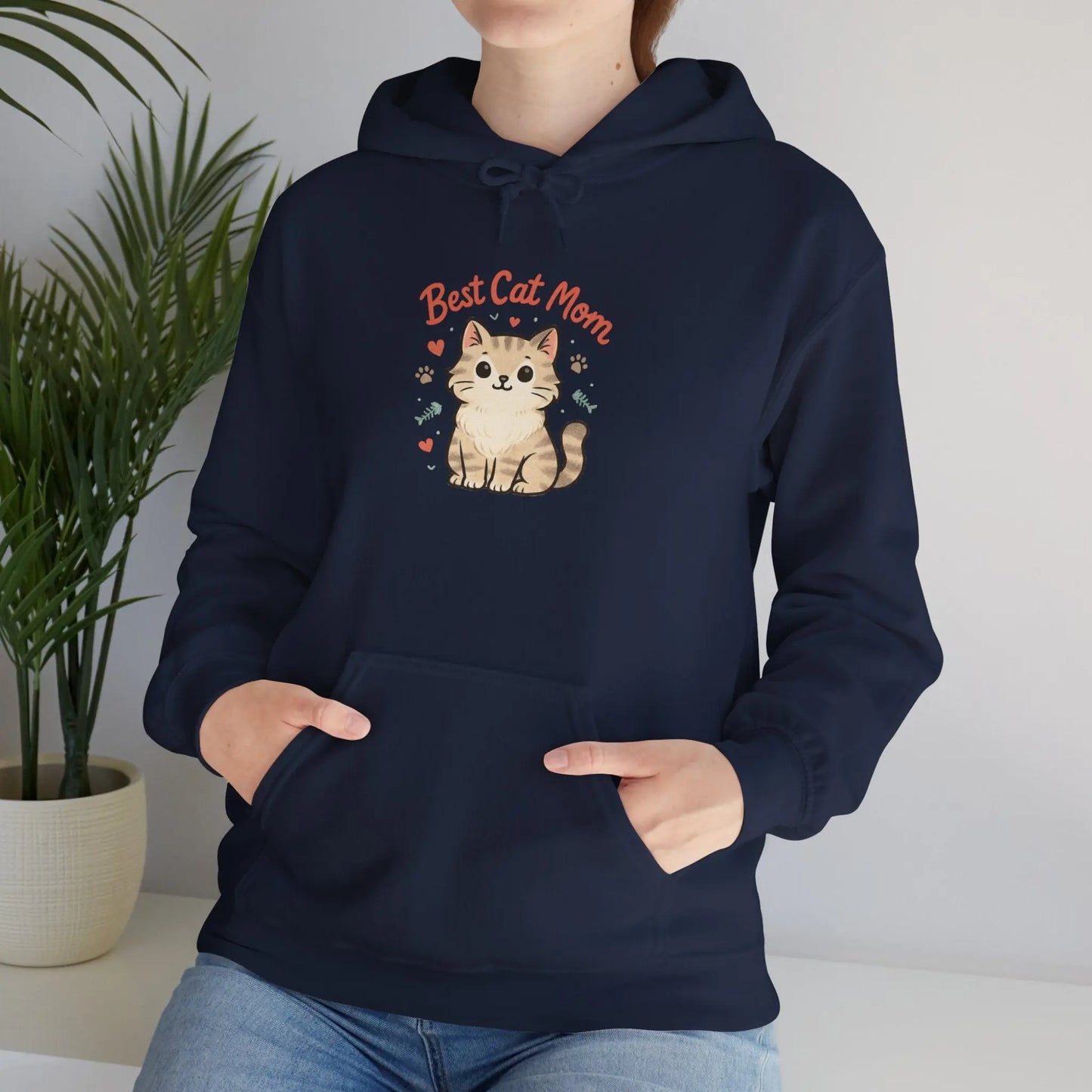 Cute Cat Mom Hoodie, Best Cat Mom Sweatshirt, Gifts for Cat Lovers, Cozy Animal Sweatshirt, Unisex Cat Apparel Printify