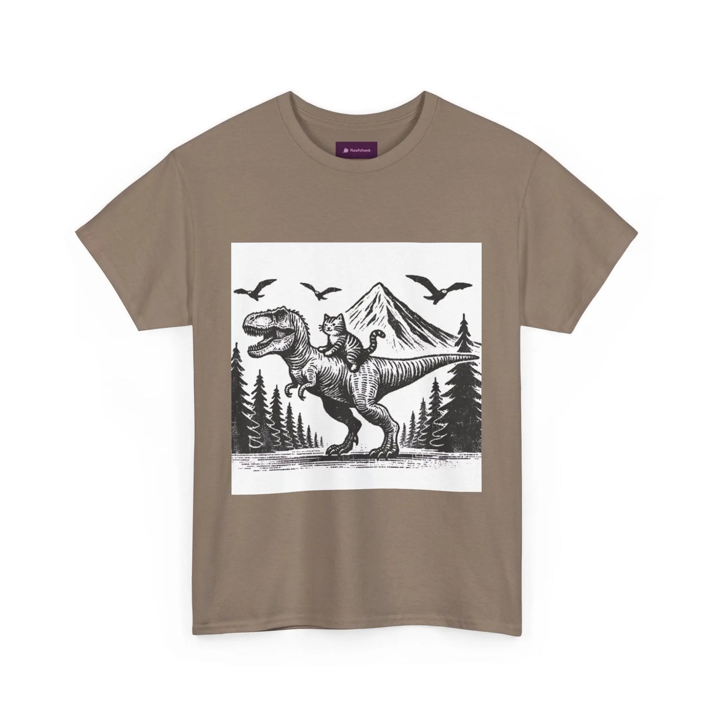 Dinosaur Cat Tee Printify