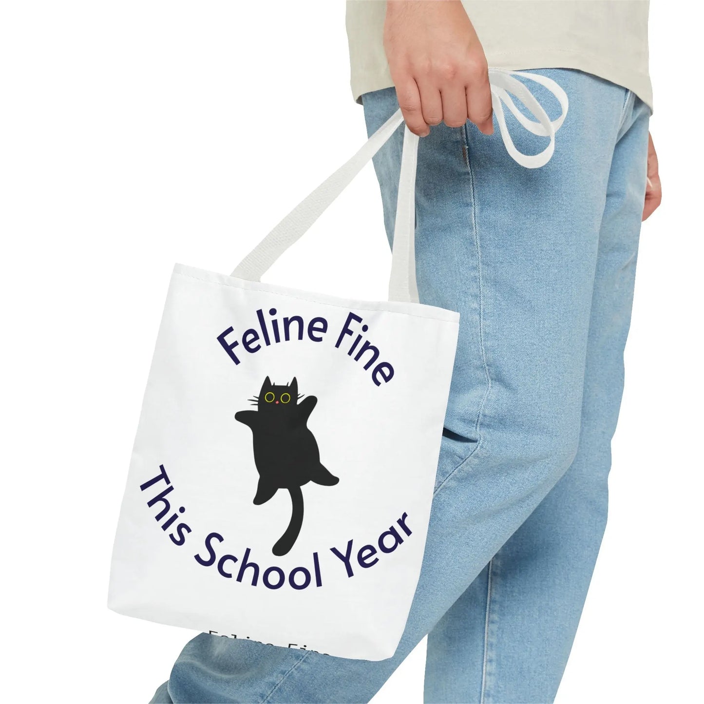Teacher Tote Bag - Feline Fine This School Year Printify