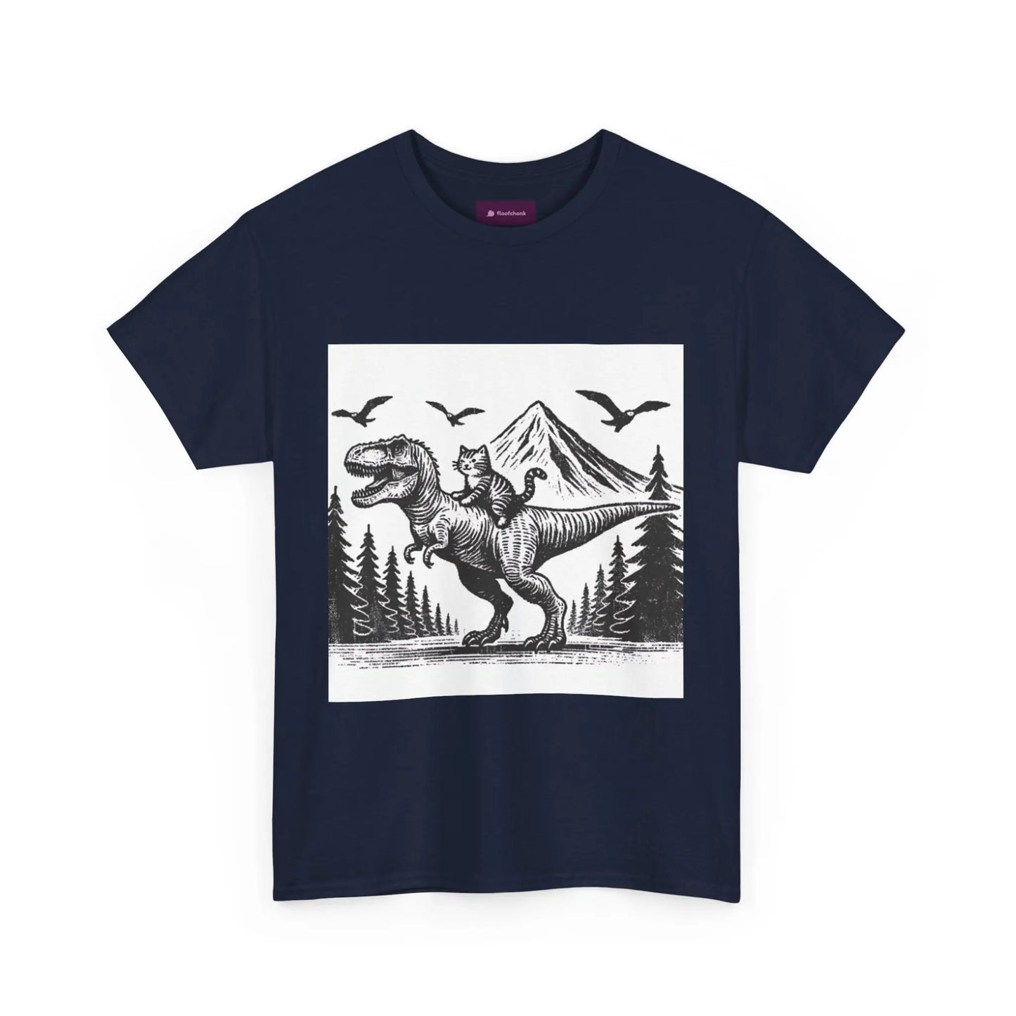 Dinosaur Cat Tee Printify