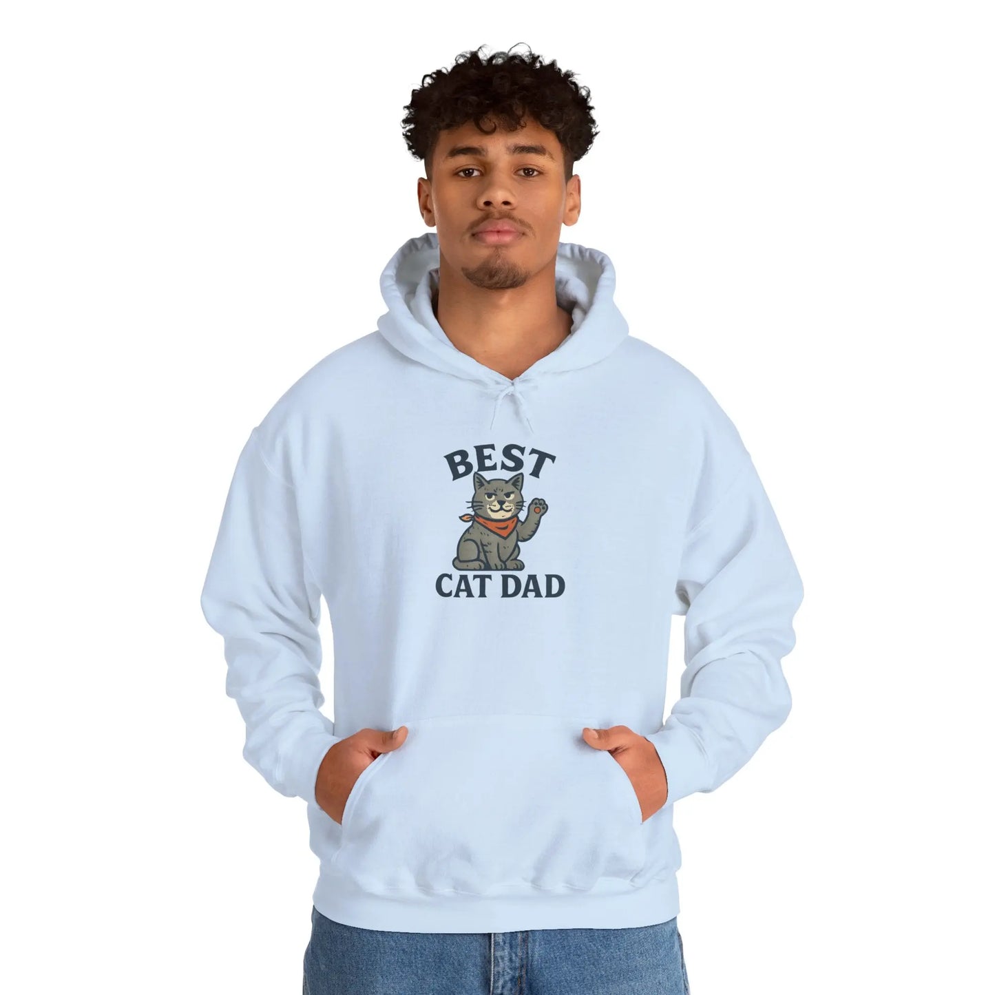Best Cat Dad Hooded Sweatshirt, Cat Lover Gift, Funny Sweatshirt, Pet Dad Apparel, Cozy Cat Dad Hoodie Printify