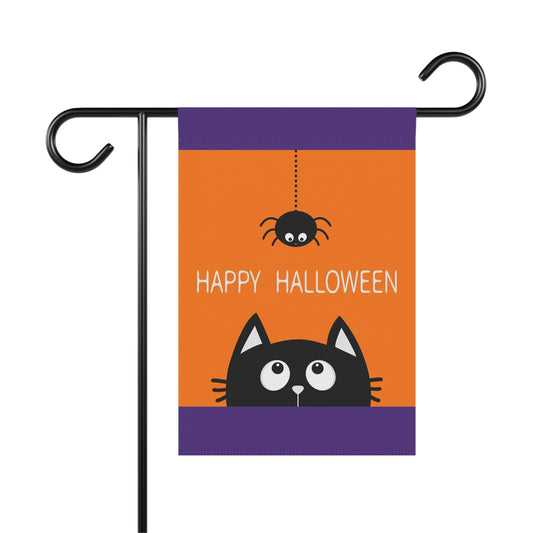 Halloween Garden Banner, Spooky Decor, Cat Flag, Outdoor Halloween Home Decoration, Fall Festive Yard Sign Printify