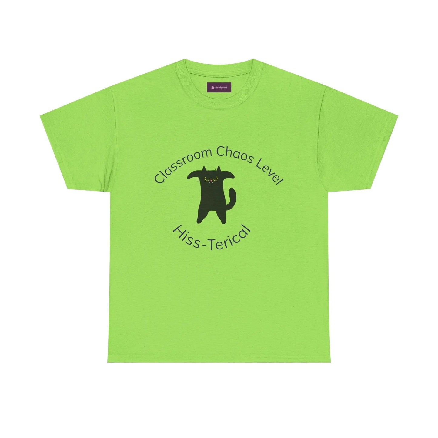 Classroom Chaos Cat Tee – Unisex Heavy Cotton Tee, Funny Cat Shirt, Gift for Cat Lovers, Teacher Humor Top, Hiss-Terical Cotton Tee Printify
