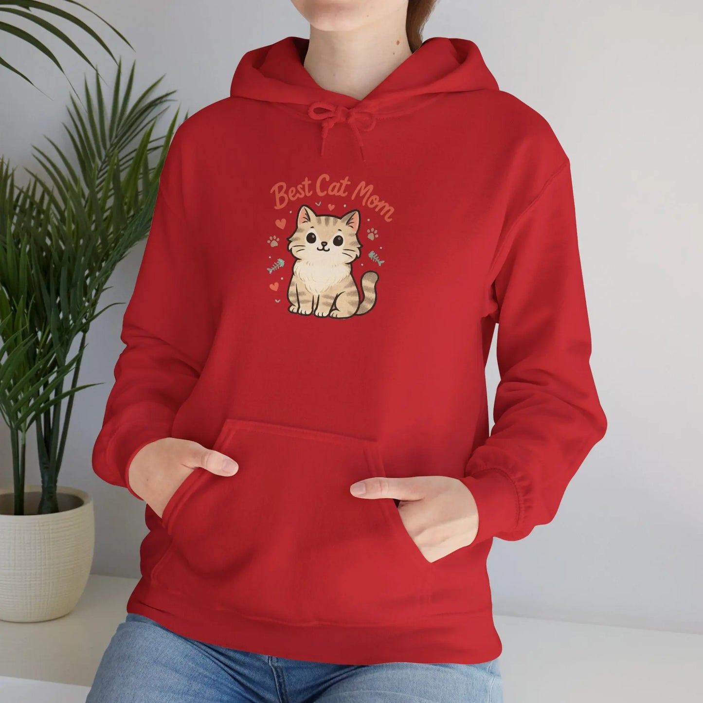 Cute Cat Mom Hoodie, Best Cat Mom Sweatshirt, Gifts for Cat Lovers, Cozy Animal Sweatshirt, Unisex Cat Apparel Printify