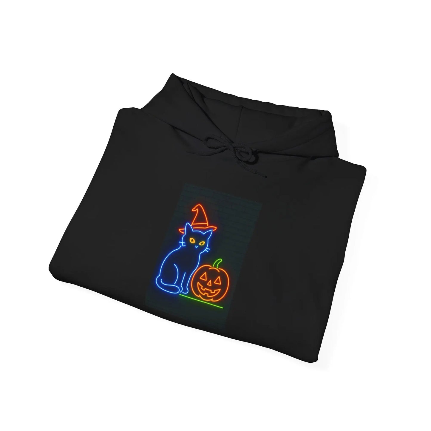 Halloween Cat Hoodie, Cozy Fall Apparel, Spooky Season Outfit, Gift for Cat Lovers, Unisex Sweatshirt, Halloween Sweatshirt, Cat Lover Gift,